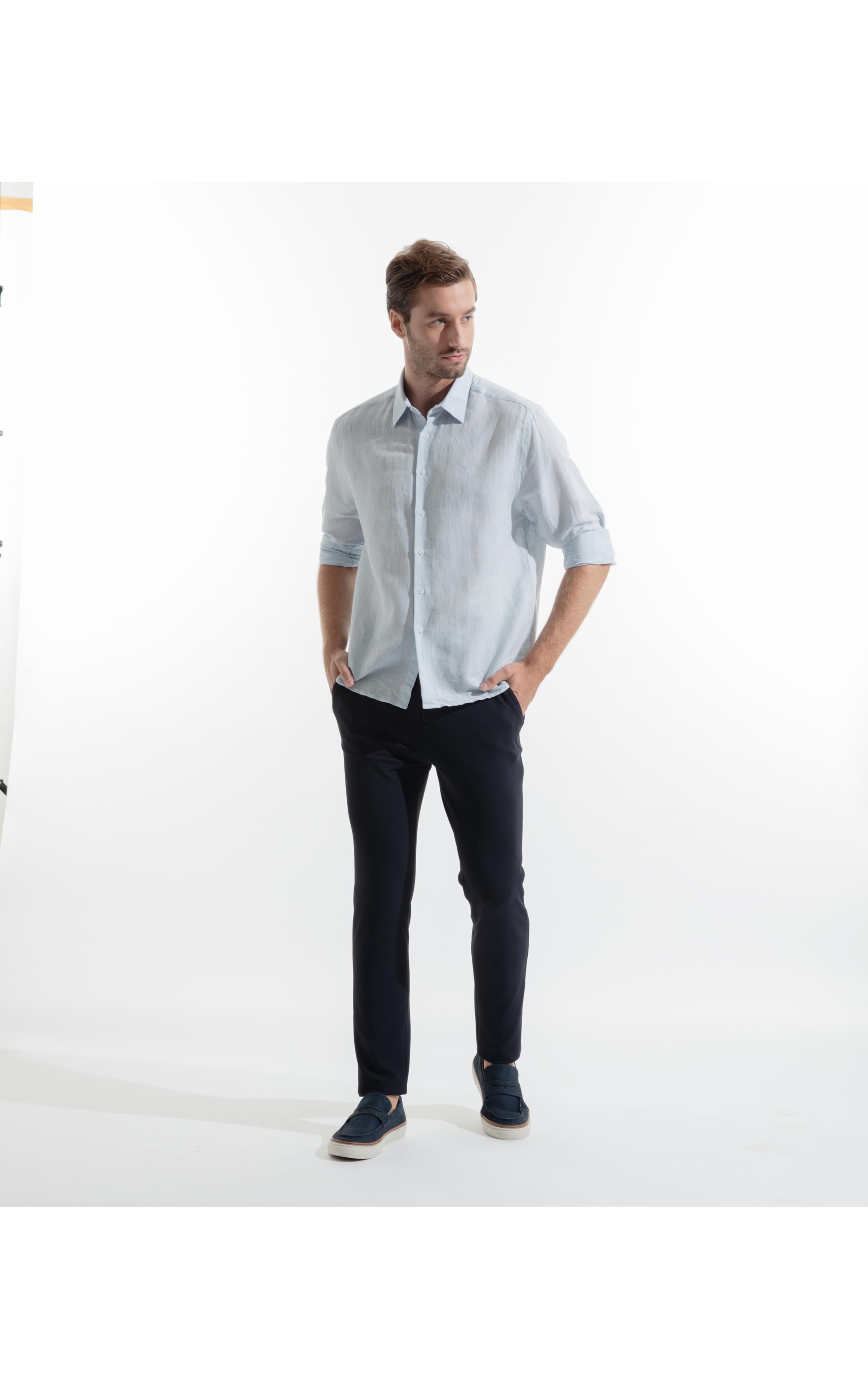 Camisa Linho Alberobello Class Irish Azul