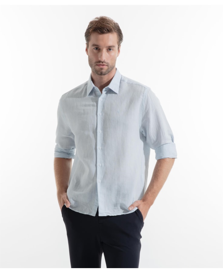 Camisa Linho Alberobello Class Irish Azul
