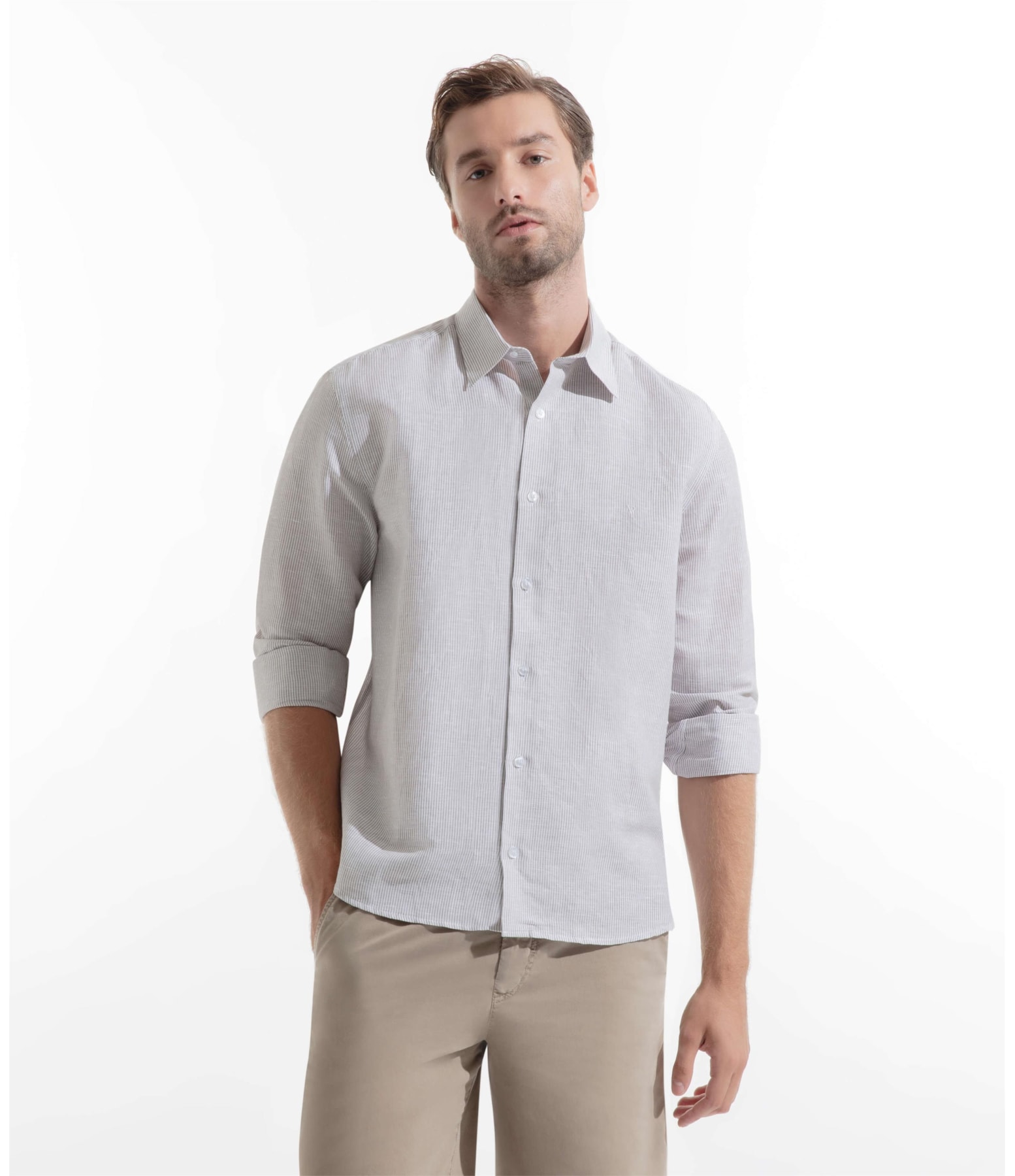 Camisa Linho Alessi Tabaco