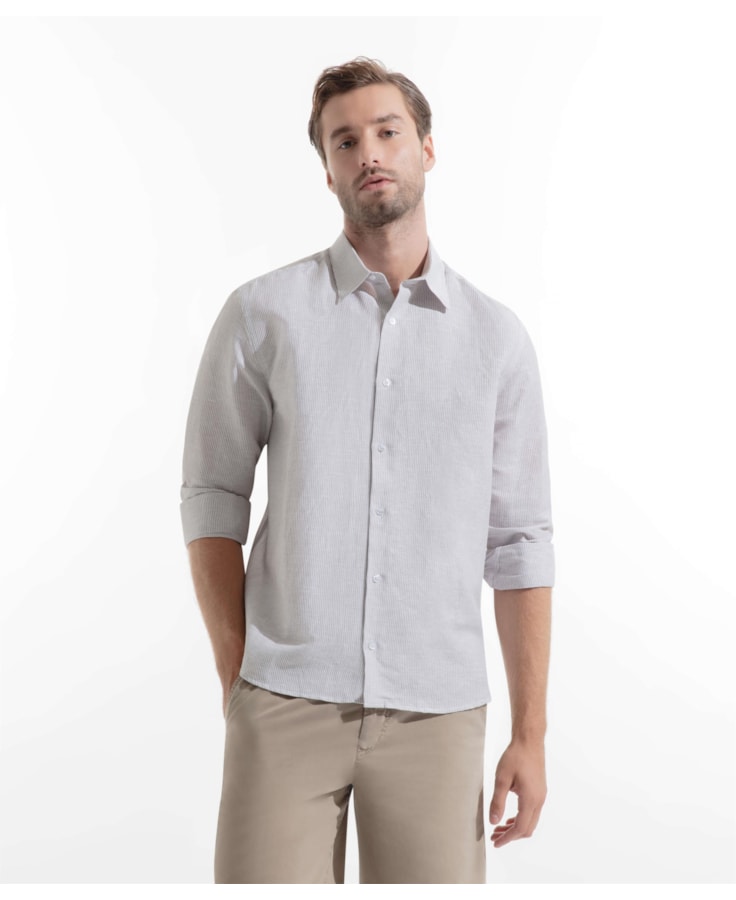 Camisa Linho Alessi Tabaco