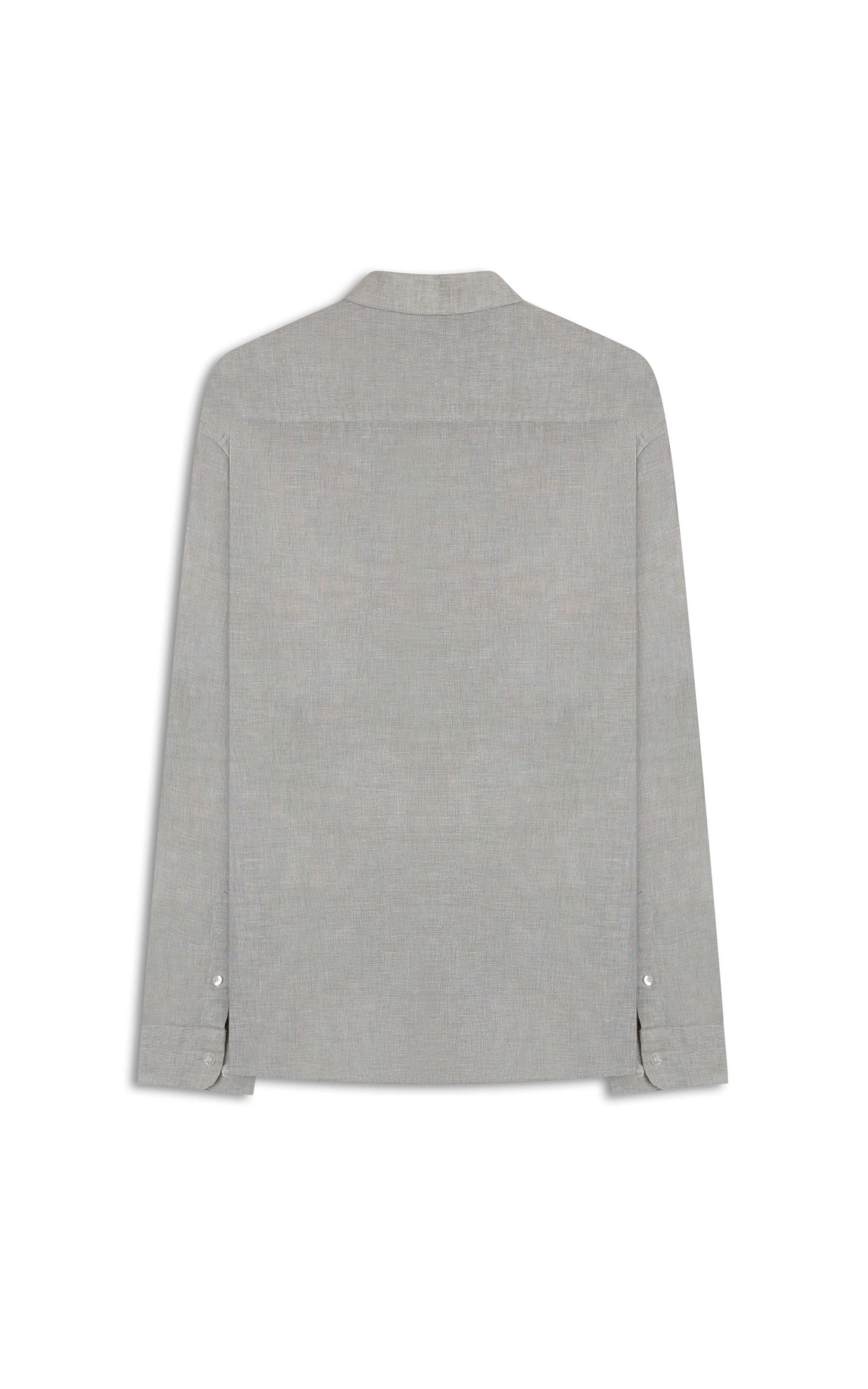 Camisa Linho Bari Classic Anatomic Silver Gray