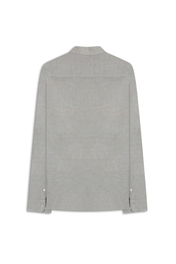 Camisa Linho Bari Classic Anatomic Silver Gray