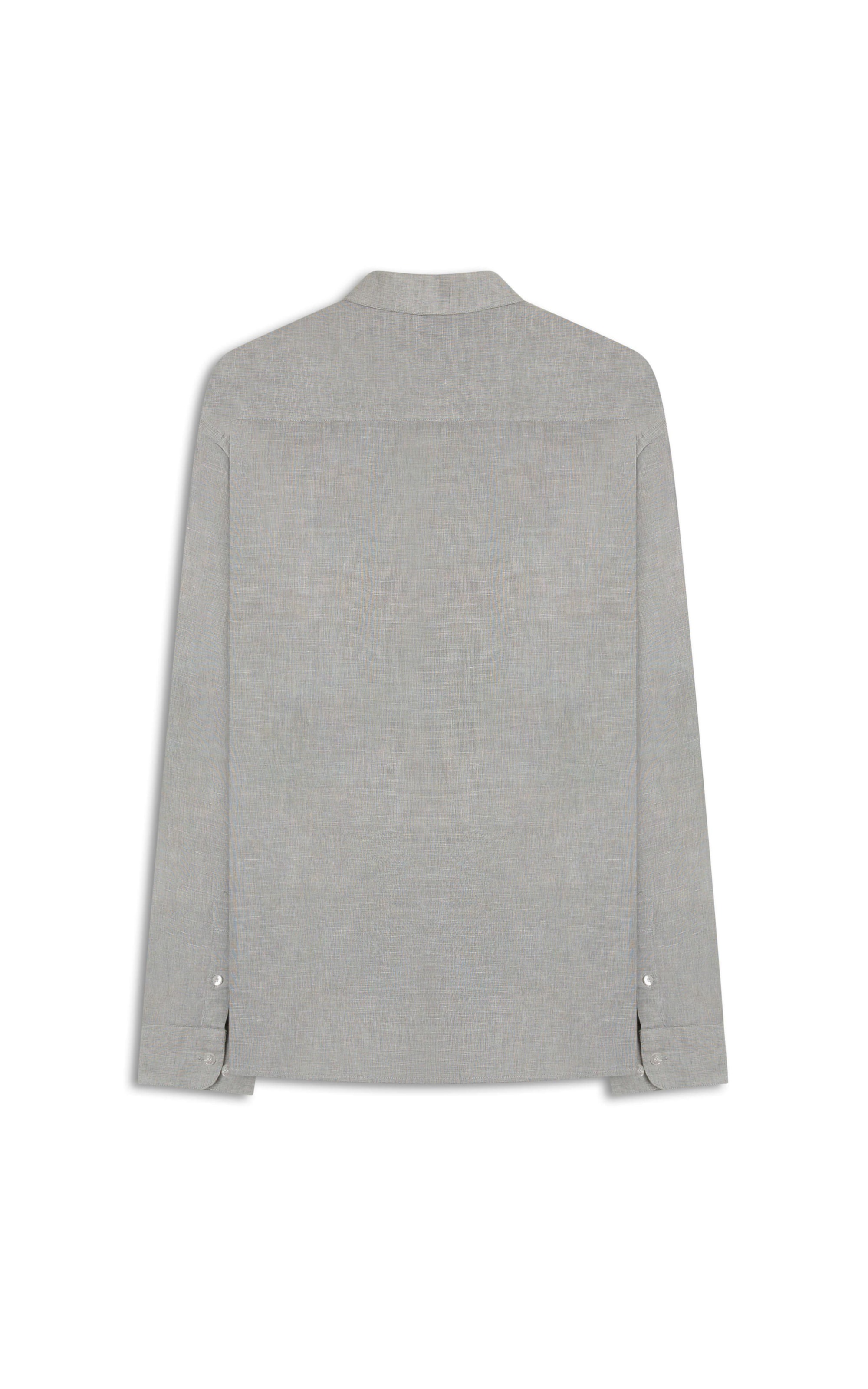 Camisa Linho Bari Classic Anatomic Silver Gray