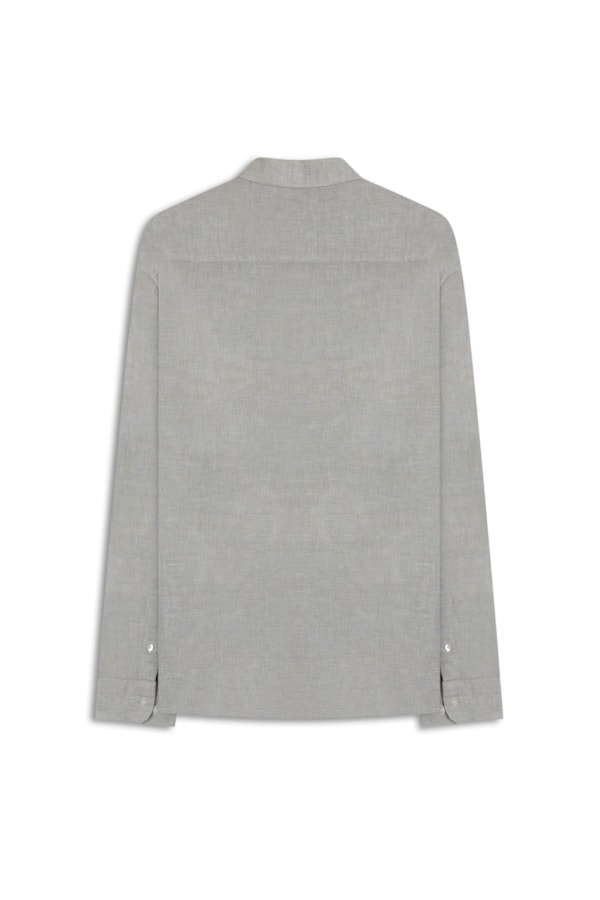 Camisa Linho Bari Classic Anatomic Silver Gray