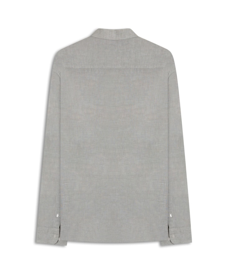 Camisa Linho Bari Classic Anatomic Silver Gray