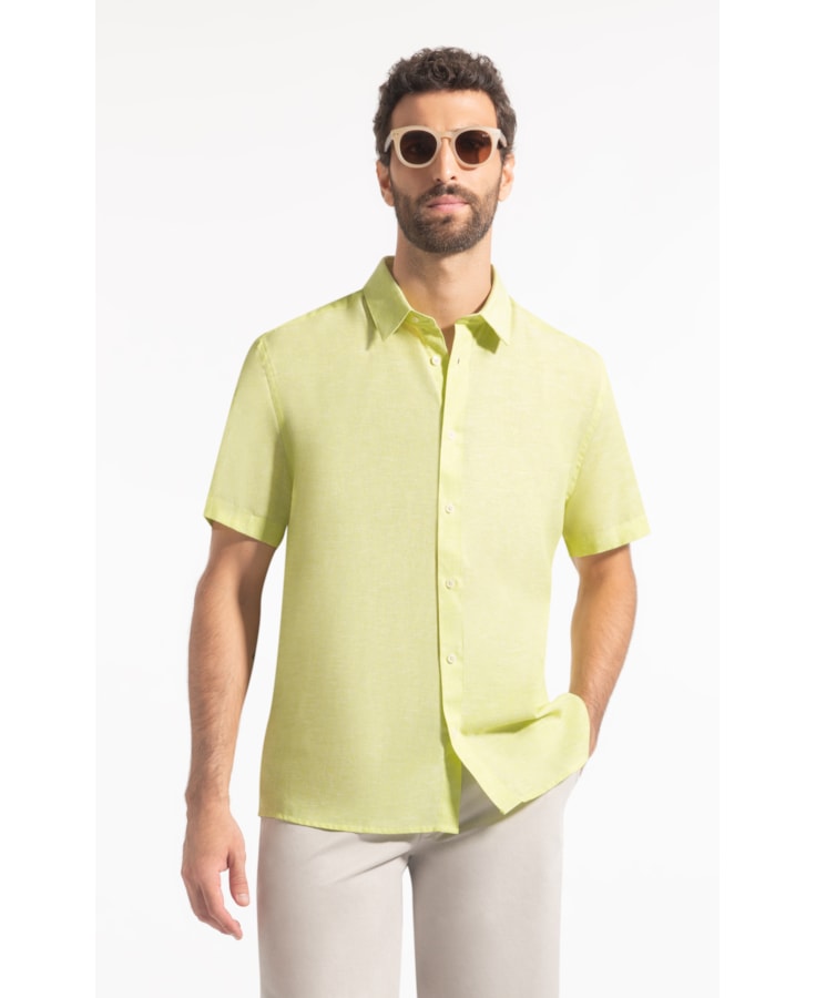 Camisa Linho Blend Pienza Retro Shangai Mc Citrus