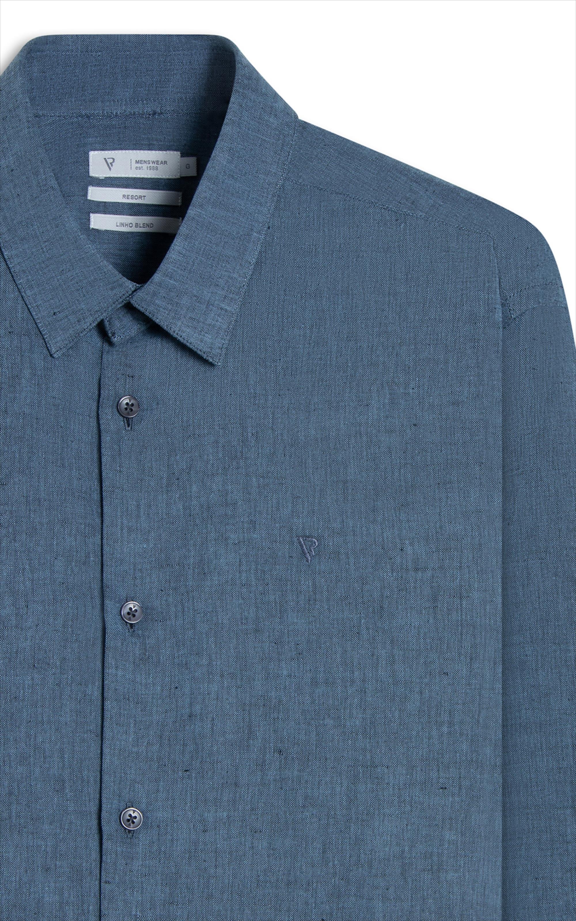Camisa Linho Blues Classic Pirlo Azul Bic