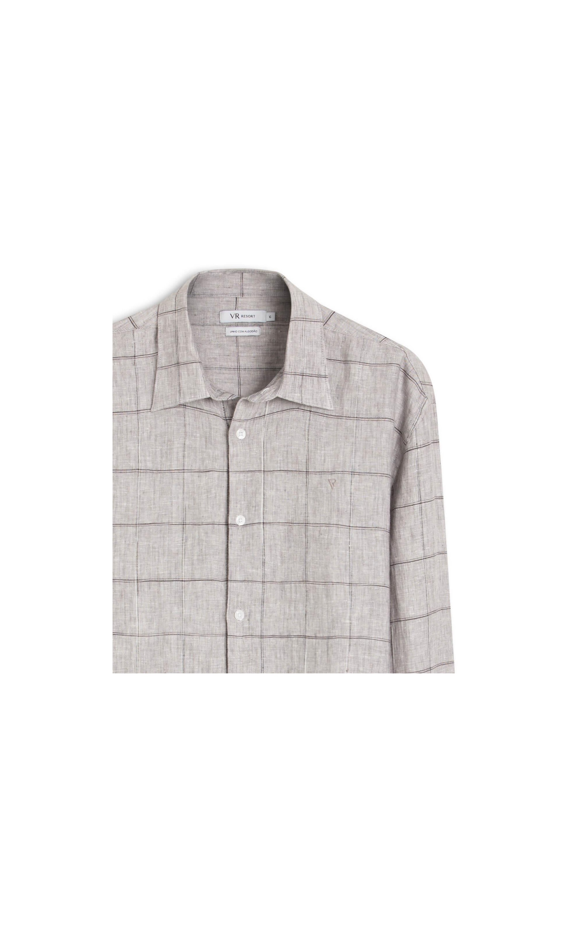 Camisa Linho Brera Classic Cinza Medio