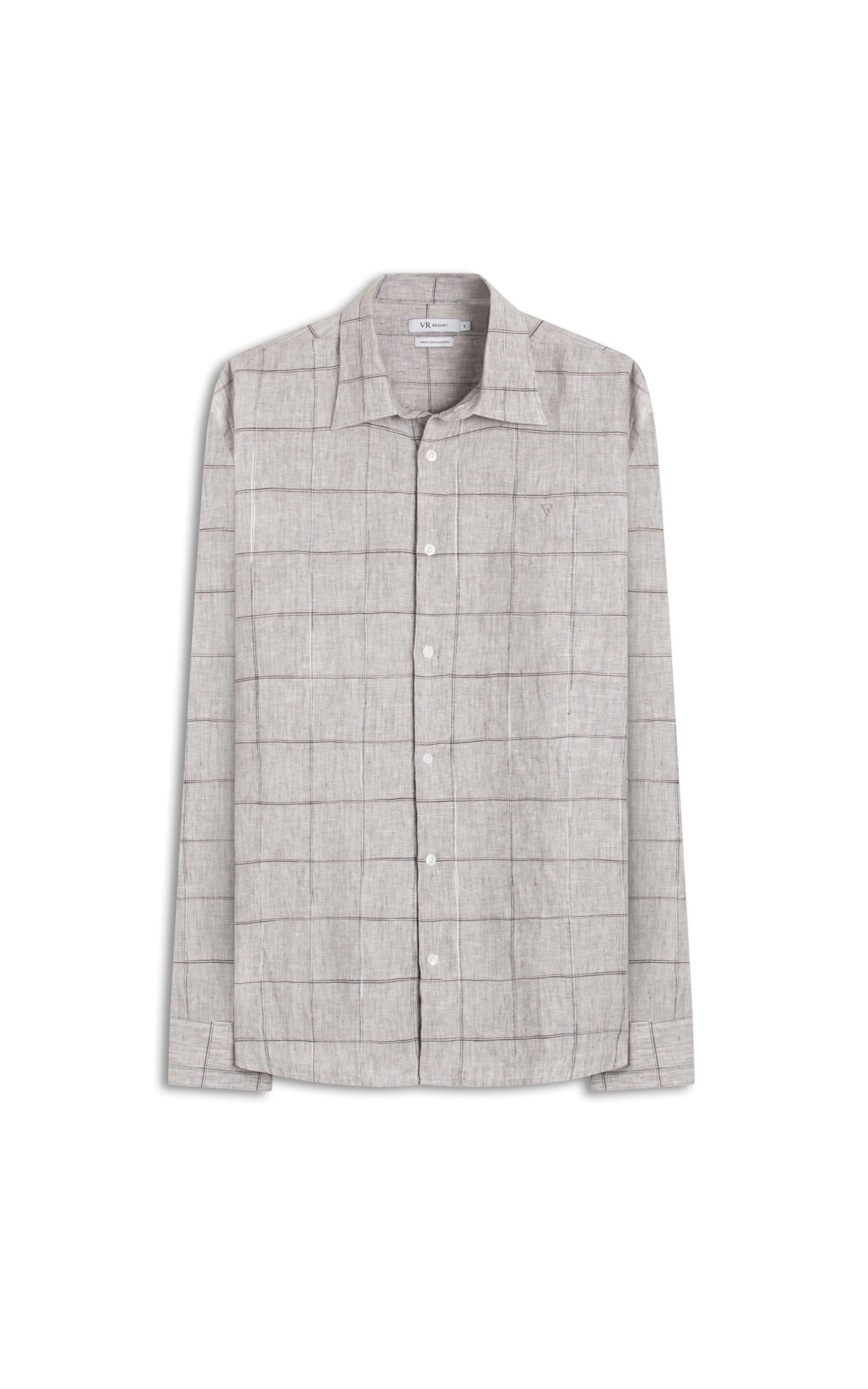 Camisa Linho Brera Classic Cinza Medio