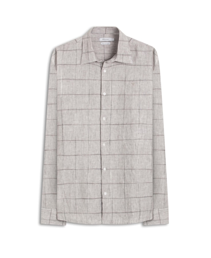 Camisa Linho Brera Classic Cinza Medio