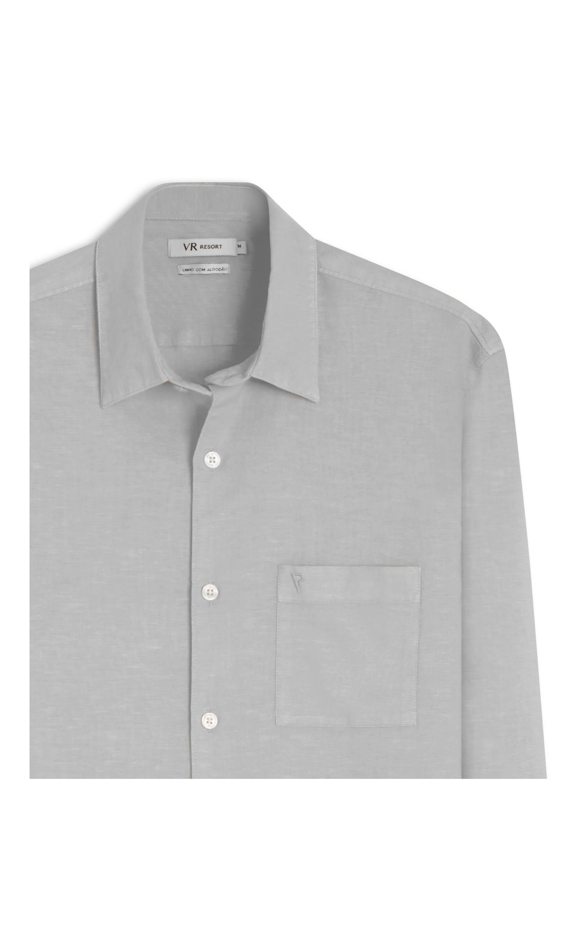 Camisa Linho Cinza Claro