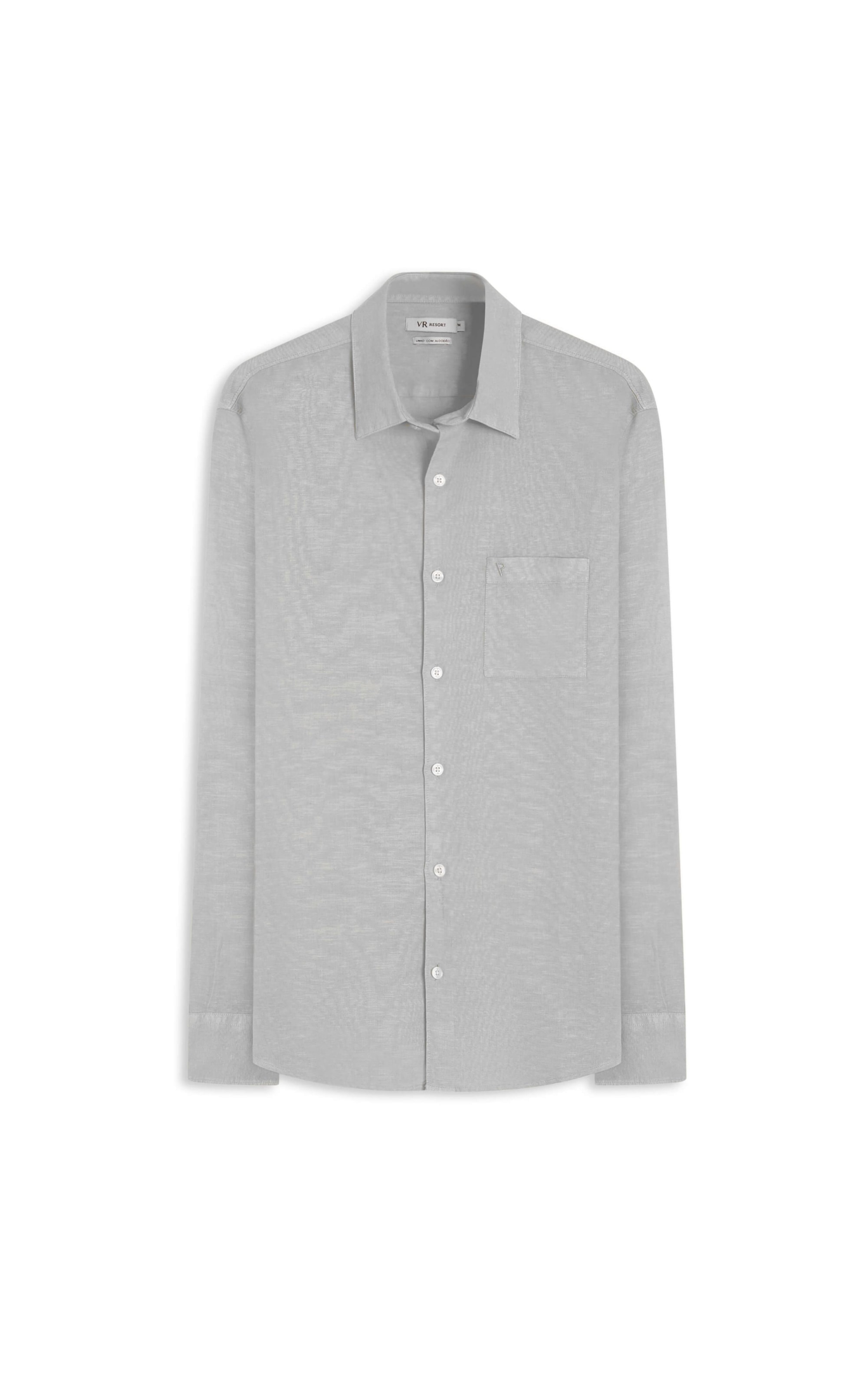 Camisa Linho Cinza Claro