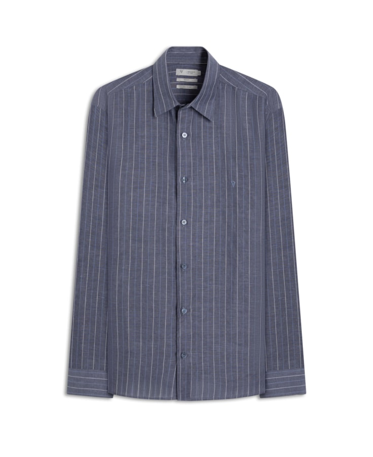 Camisa Linho Class Purple Blue