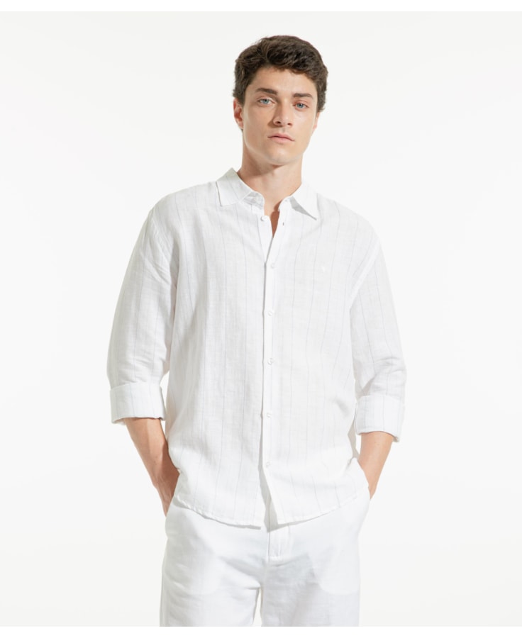 Camisa Linho Corsega Branco Laundry