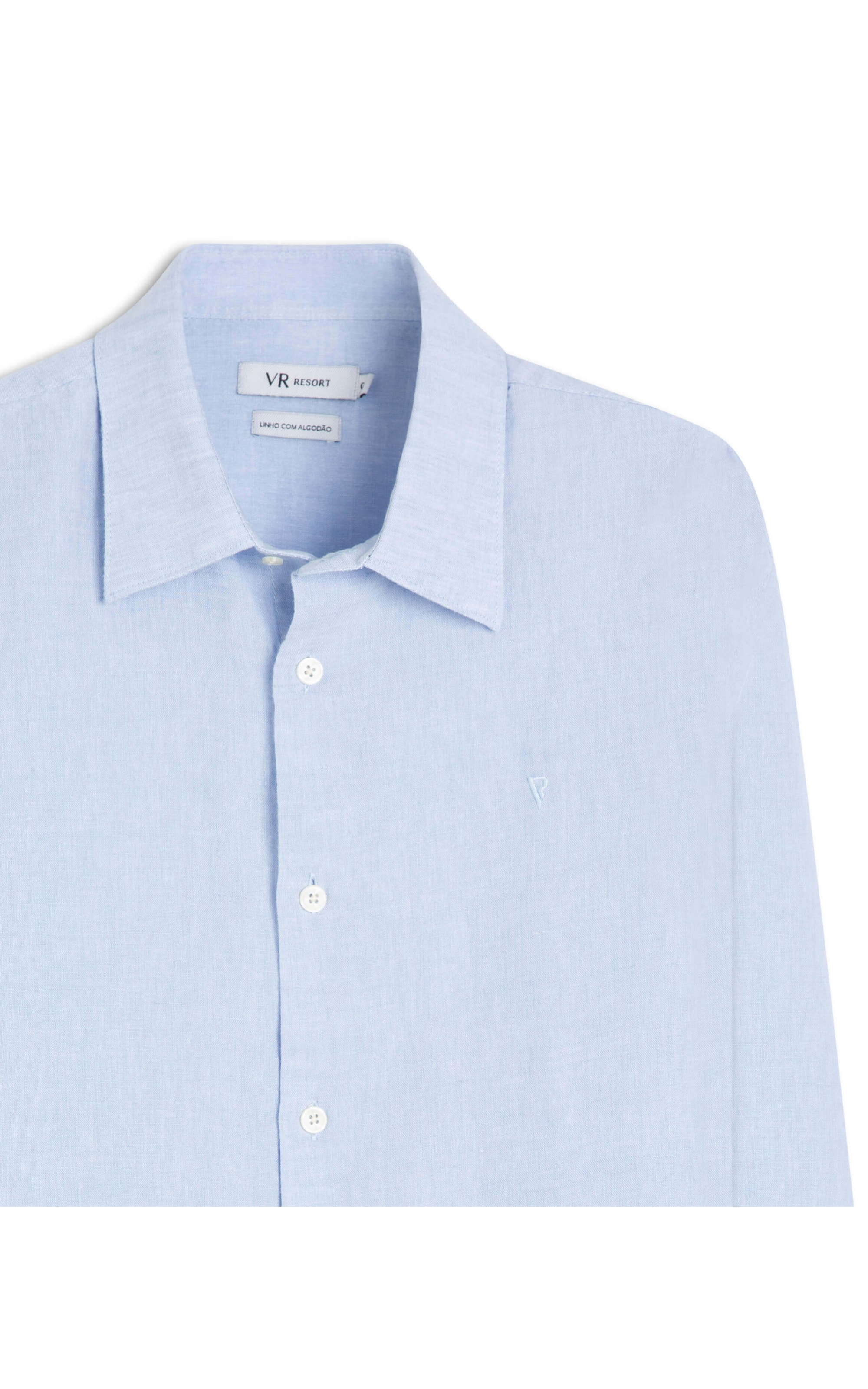 Camisa Linho Cross Dye Azul Bic