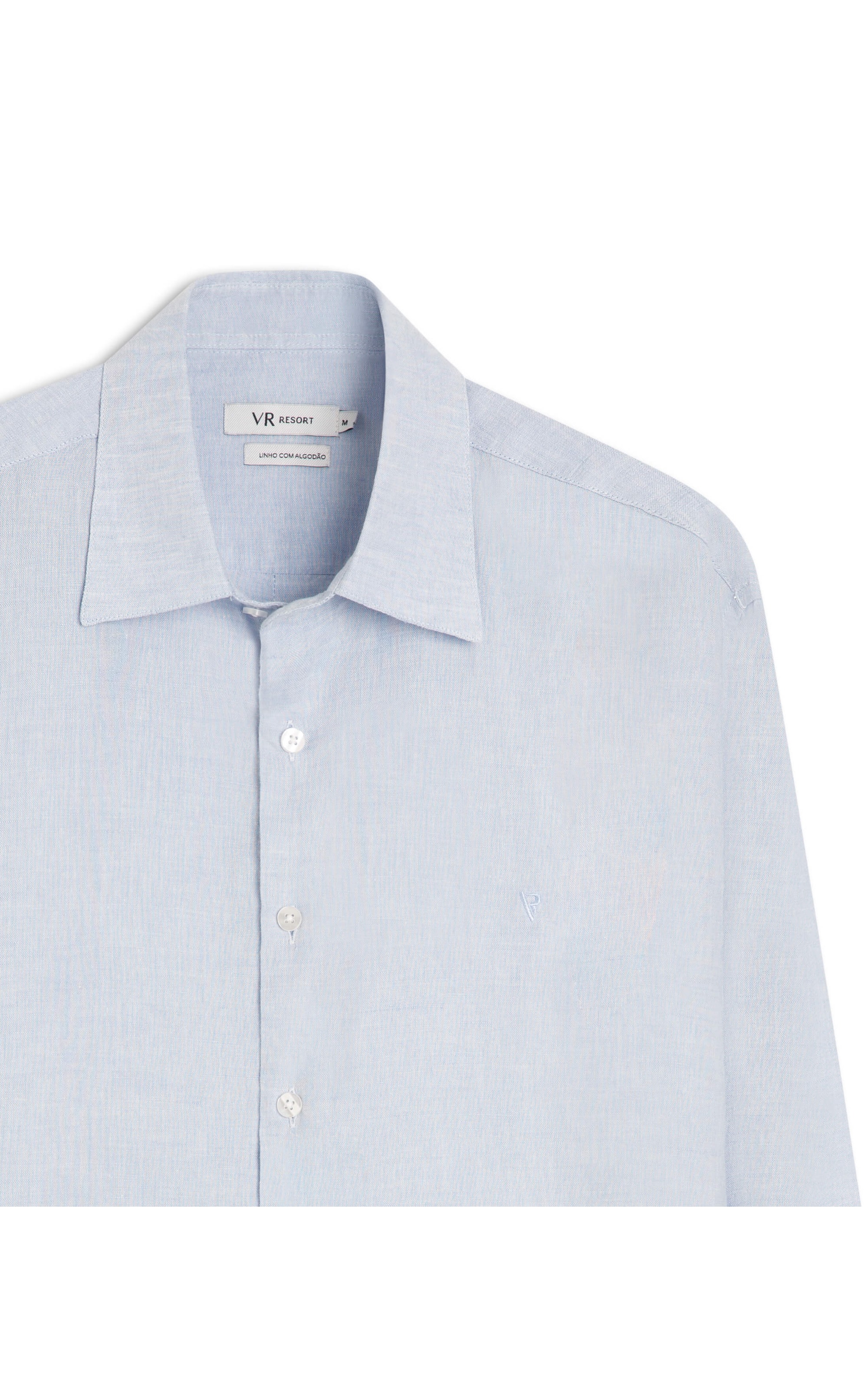 Camisa Linho Cross Dye Azul Claro