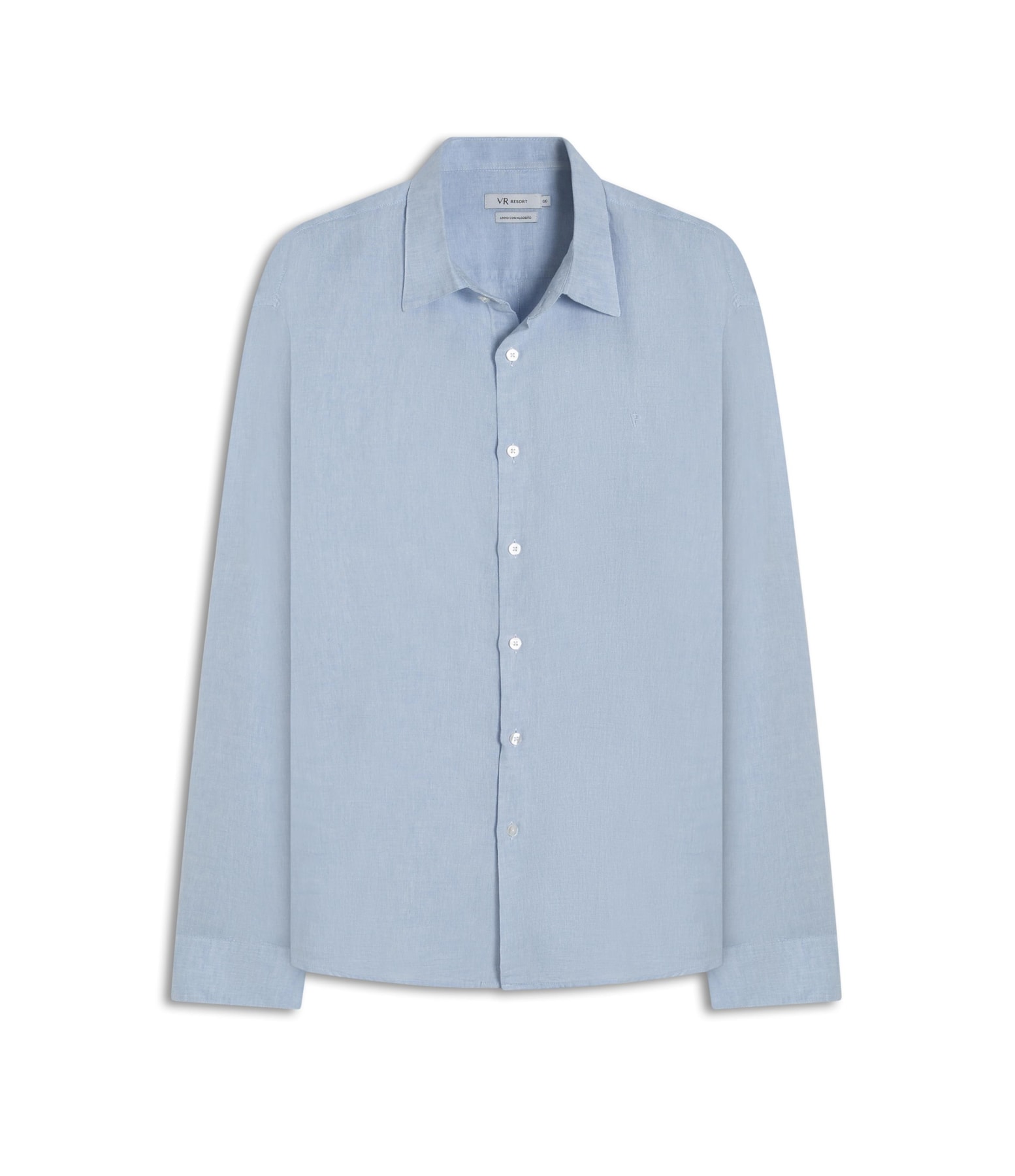 Camisa Linho Cross Dye Azul Claro