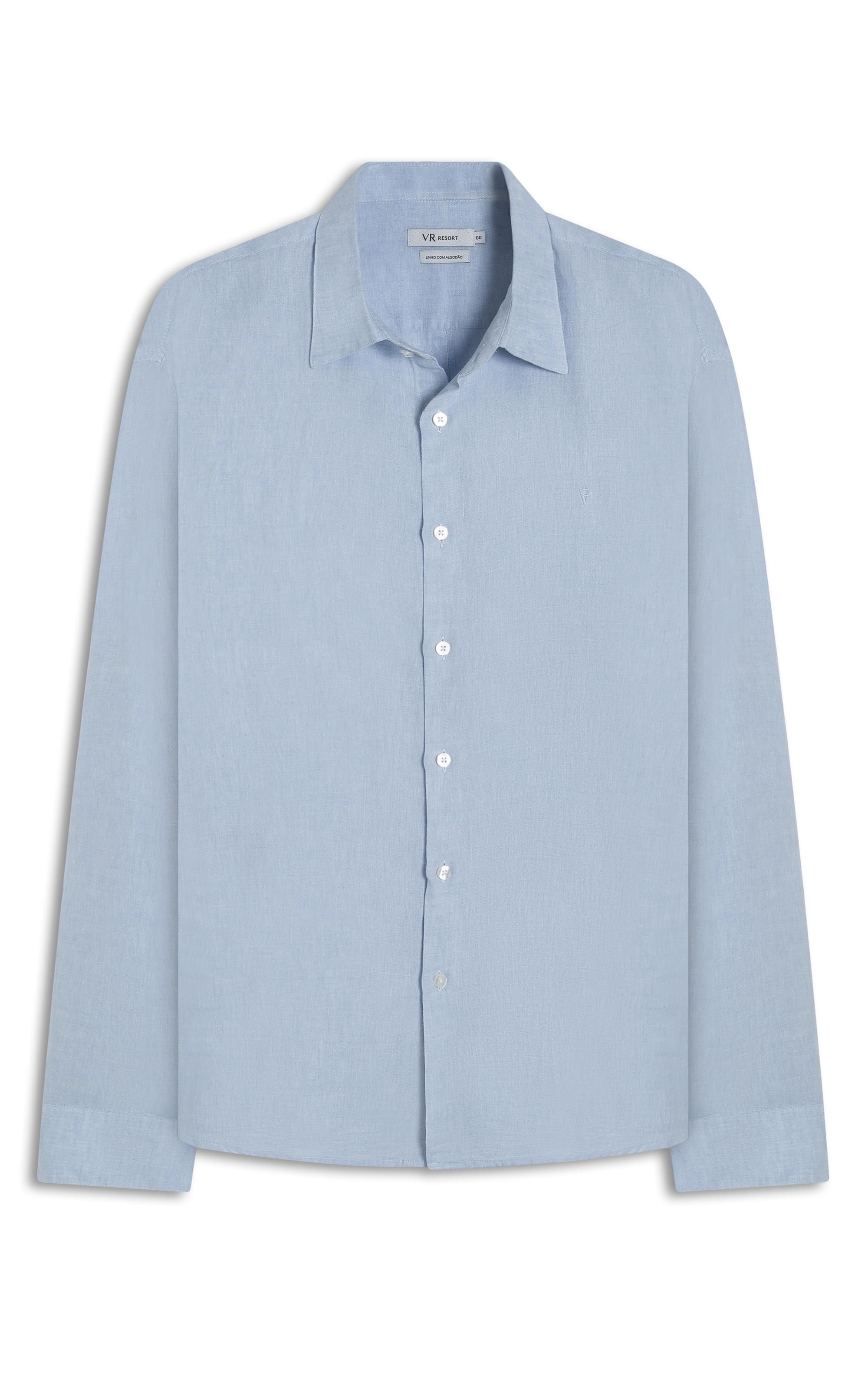 Camisa Linho Cross Dye Azul Claro
