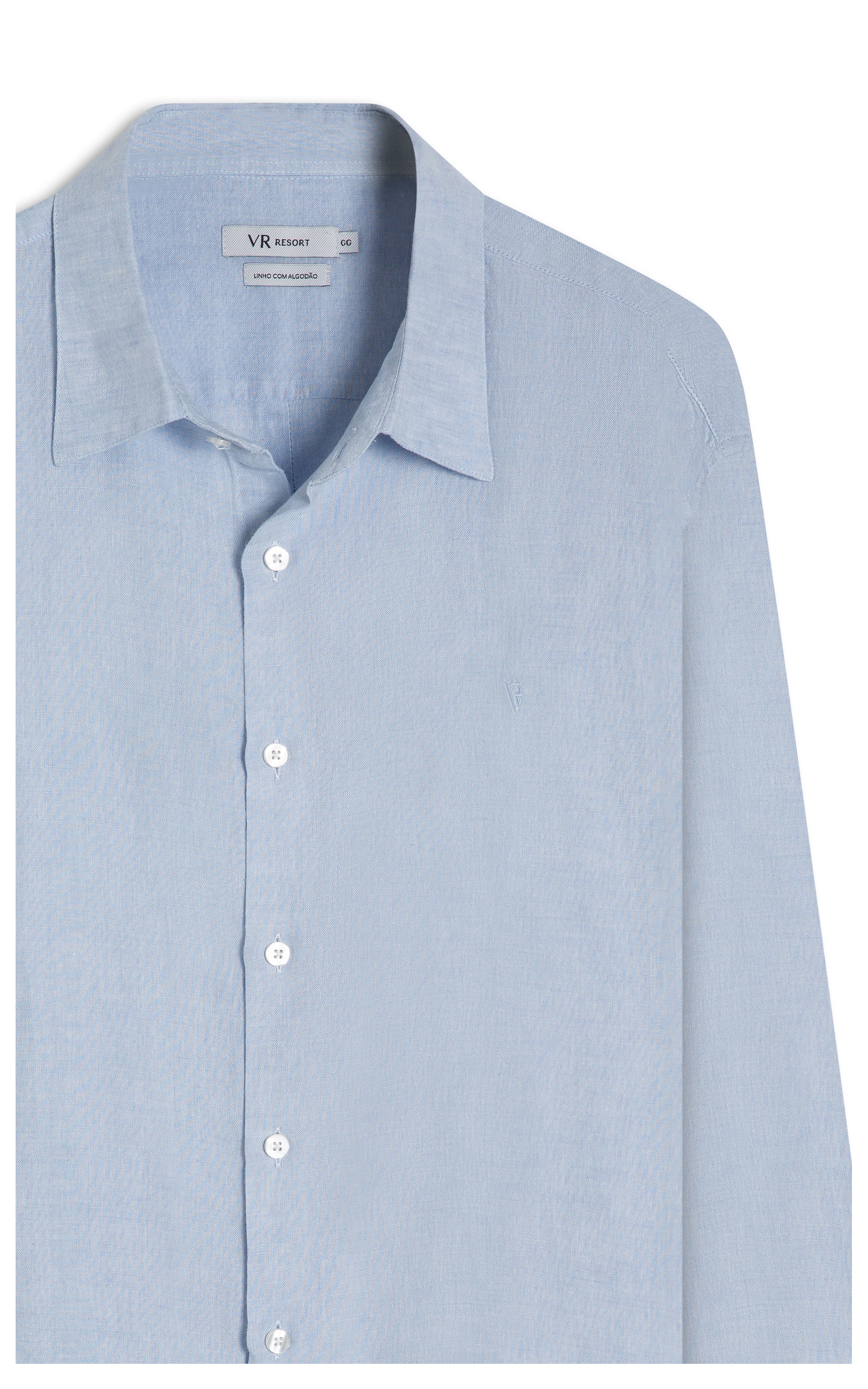 Camisa Linho Cross Dye Azul Claro