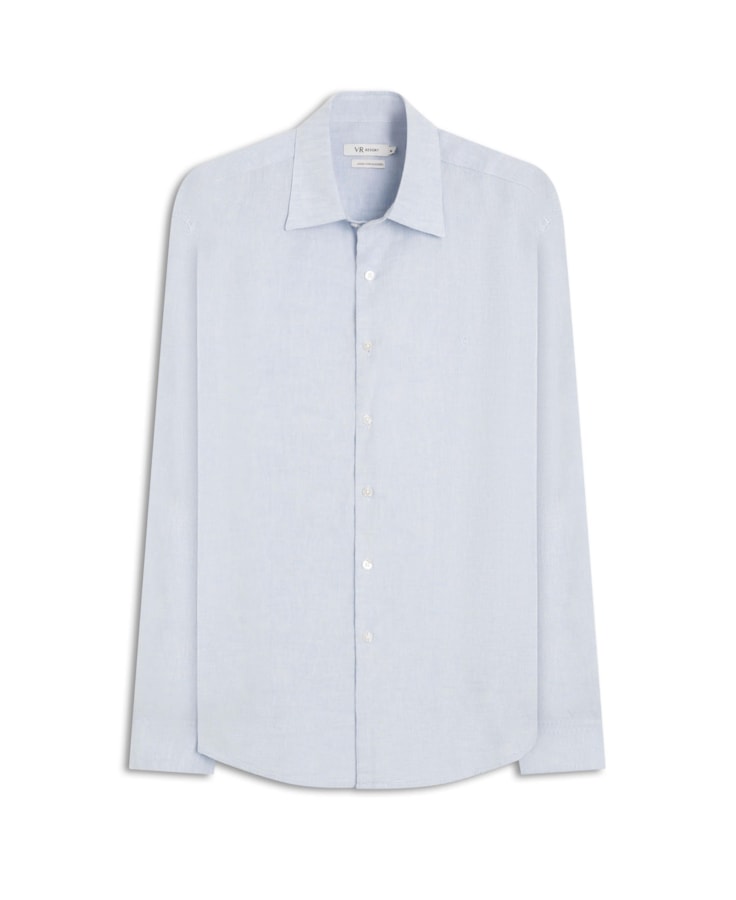 Camisa Linho Cross Dye Azul Claro