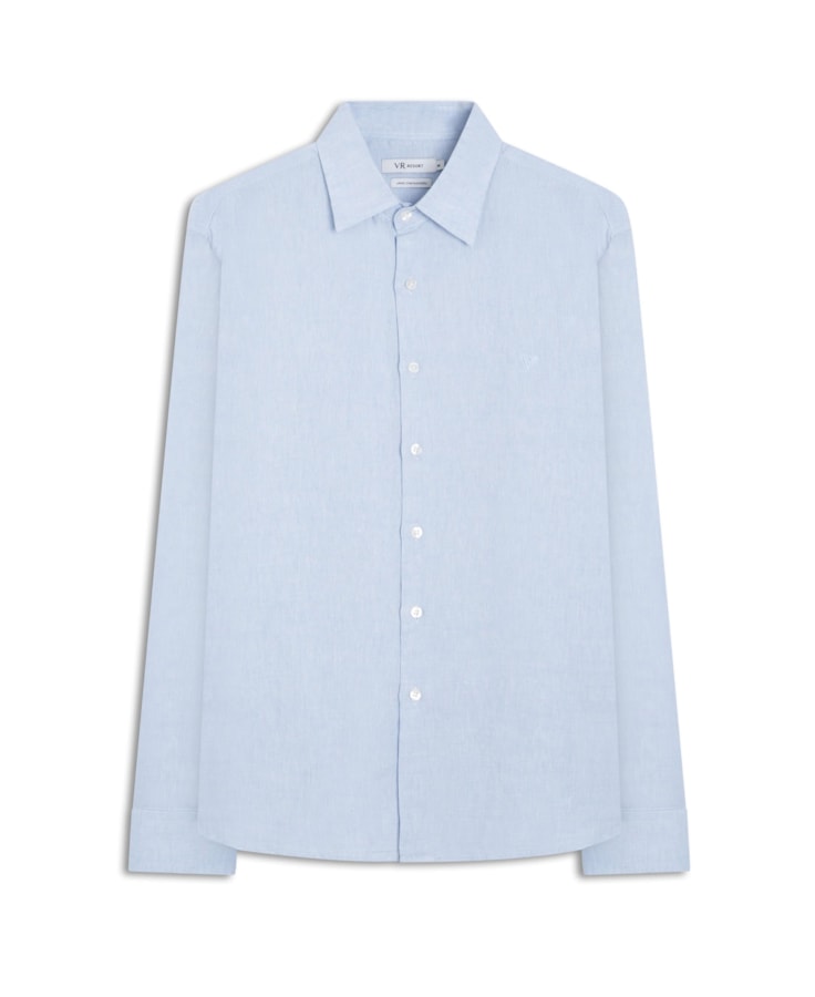 Camisa Linho Cross Dye Azul Claro