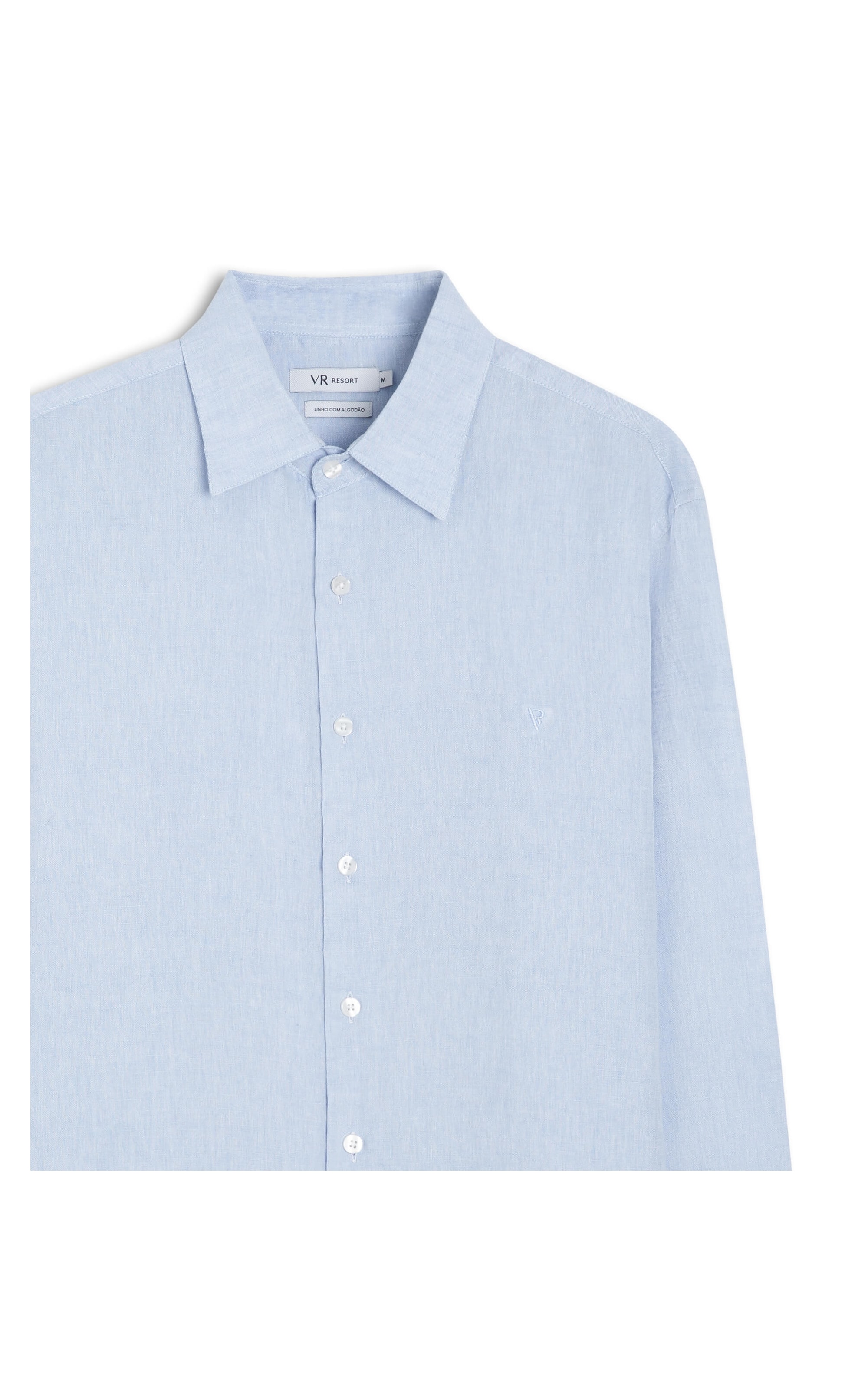 Camisa Linho Cross Dye Azul Claro