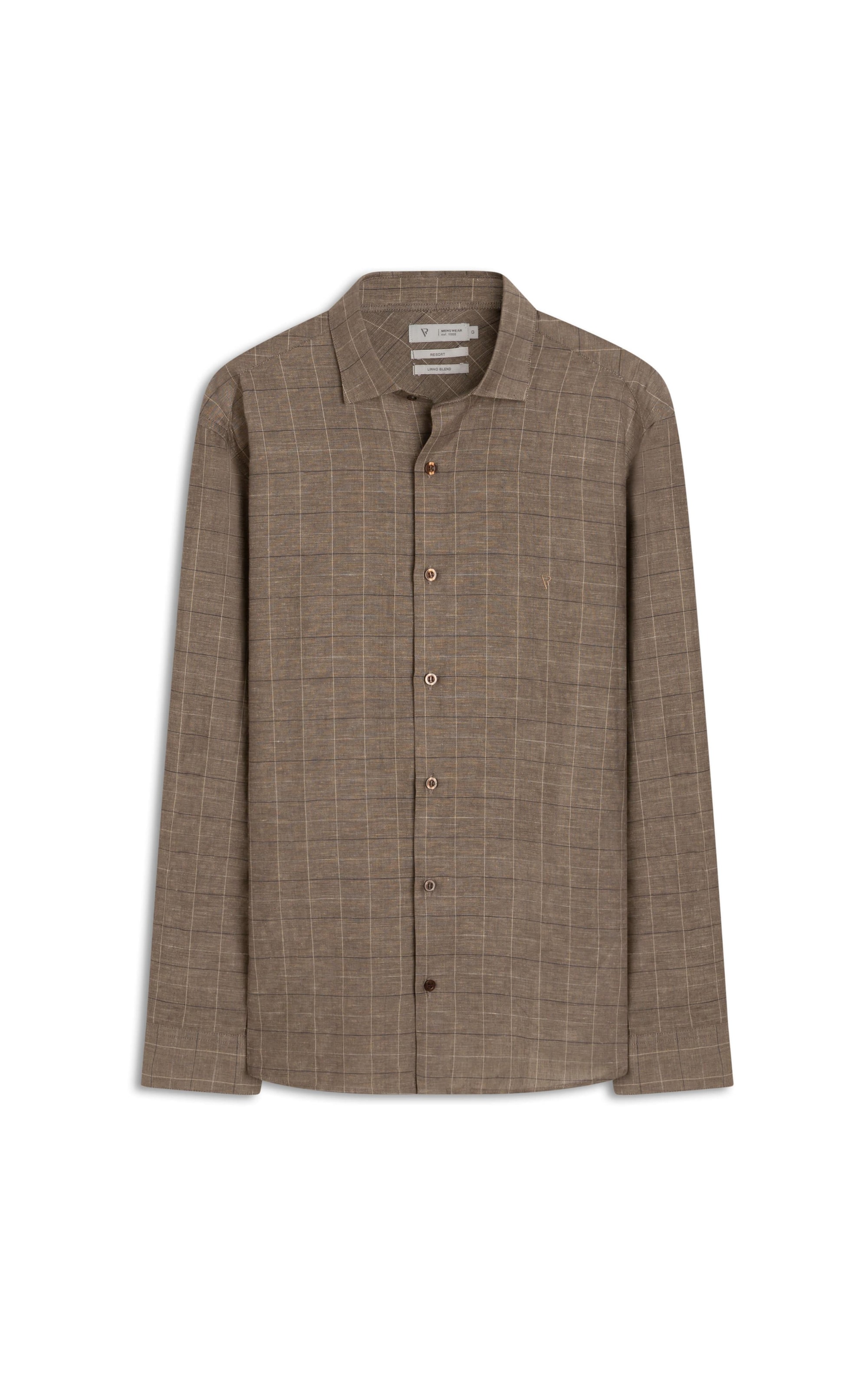 Camisa Linho Dublin Plaid Classic Marrom