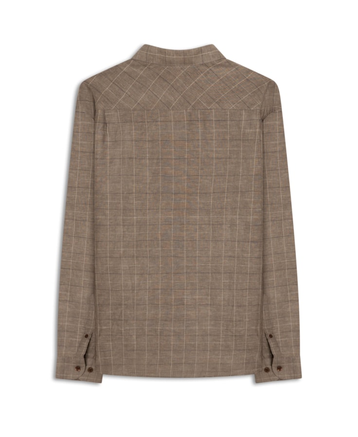 Camisa Linho Dublin Plaid Classic Marrom