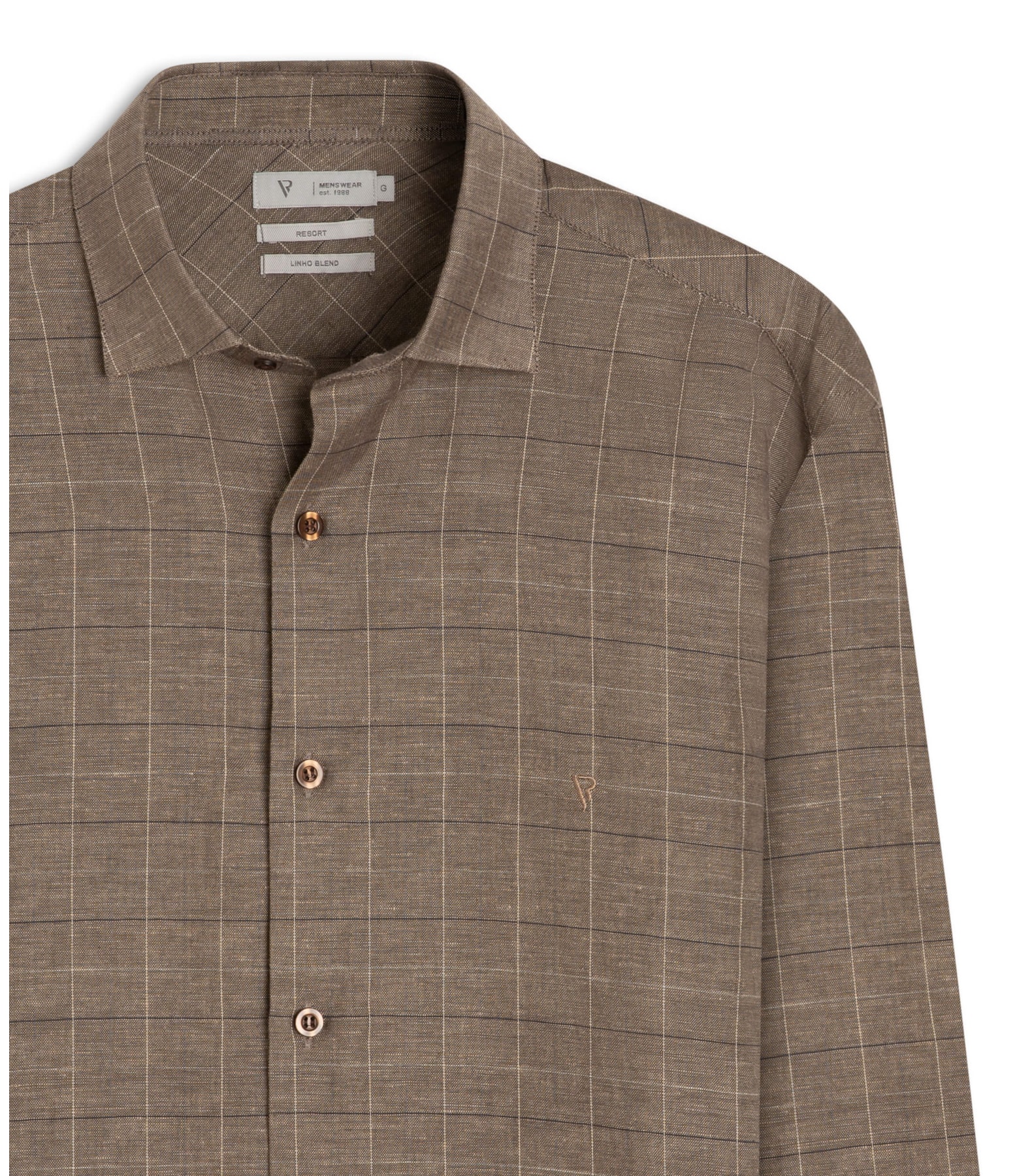 Camisa Linho Dublin Plaid Classic Marrom