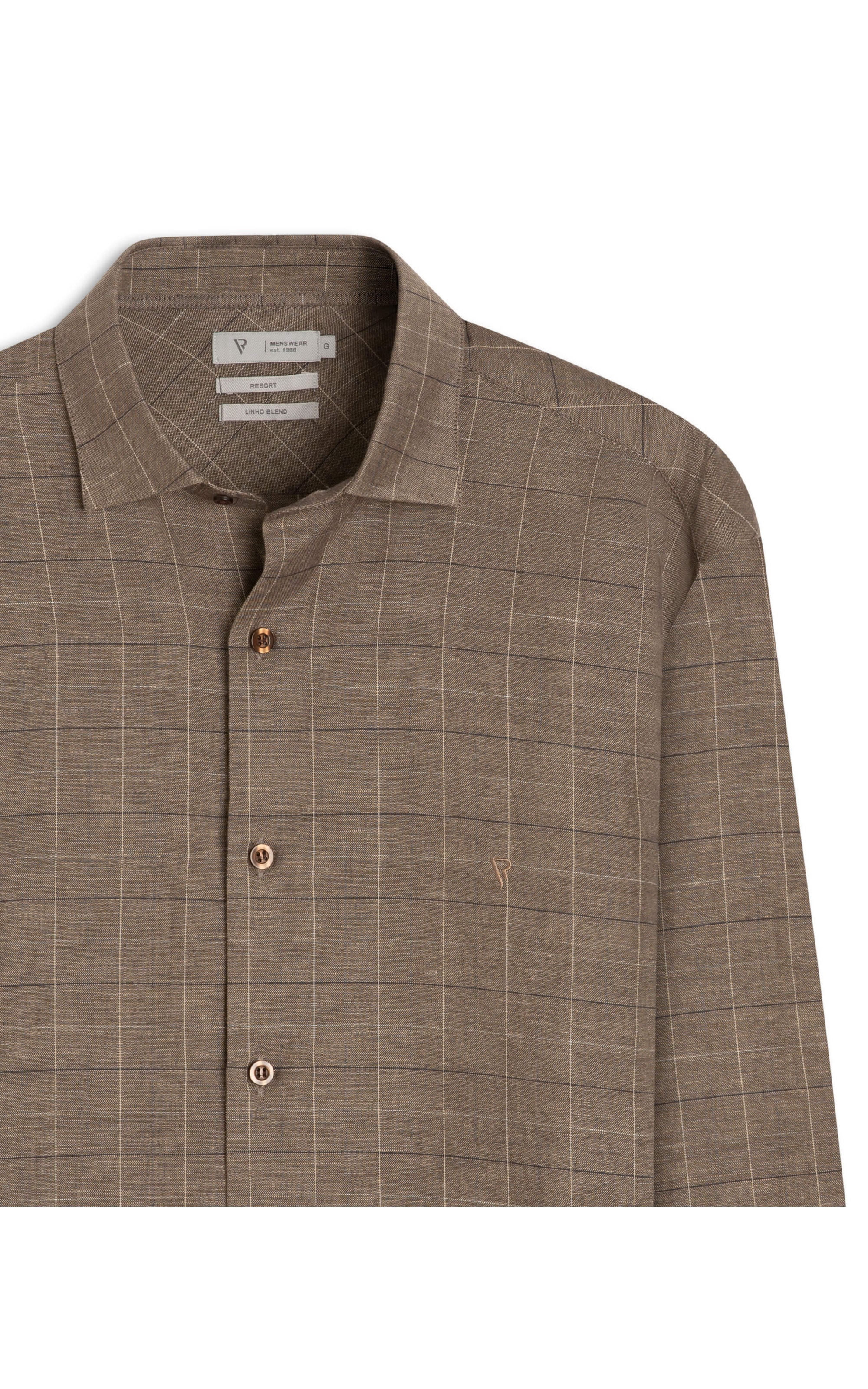 Camisa Linho Dublin Plaid Classic Marrom