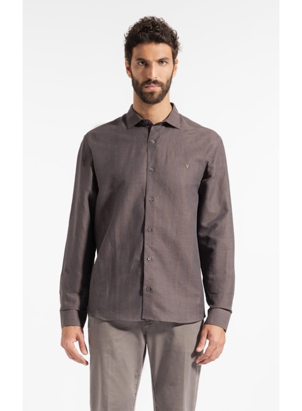 Camisa Linho Fenis Italian Dark Navy