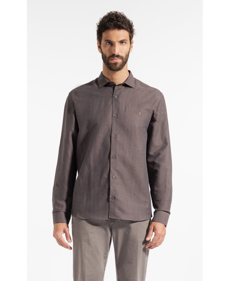 Camisa Linho Fenis Italian Dark Navy