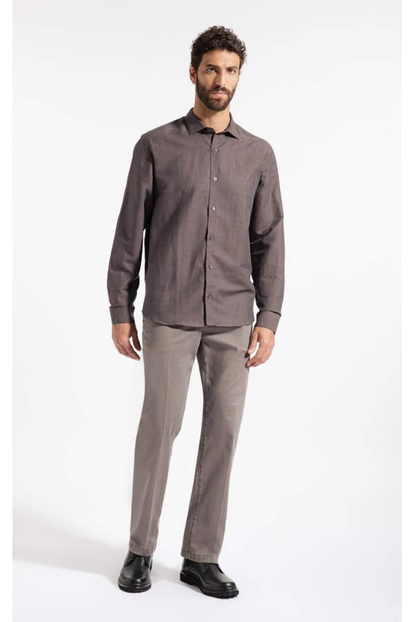 Camisa Linho Fenis Italian Dark Navy