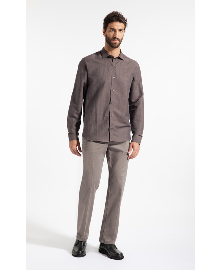 Camisa Linho Fenis Italian Dark Navy