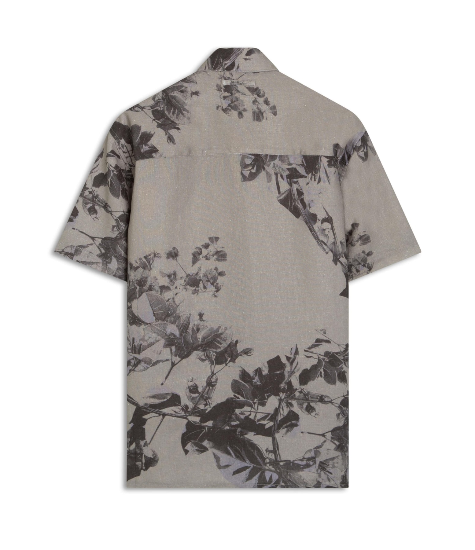 Camisa Linho Folhagem Militar Verde Militar