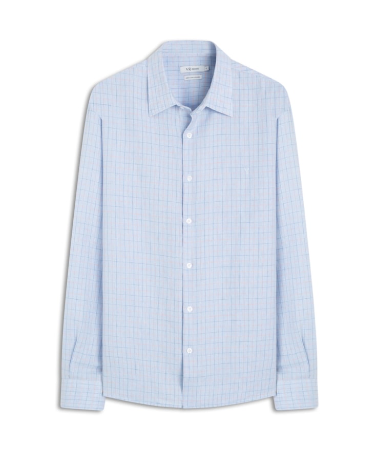 Camisa Linho Giovanni Azul Bic