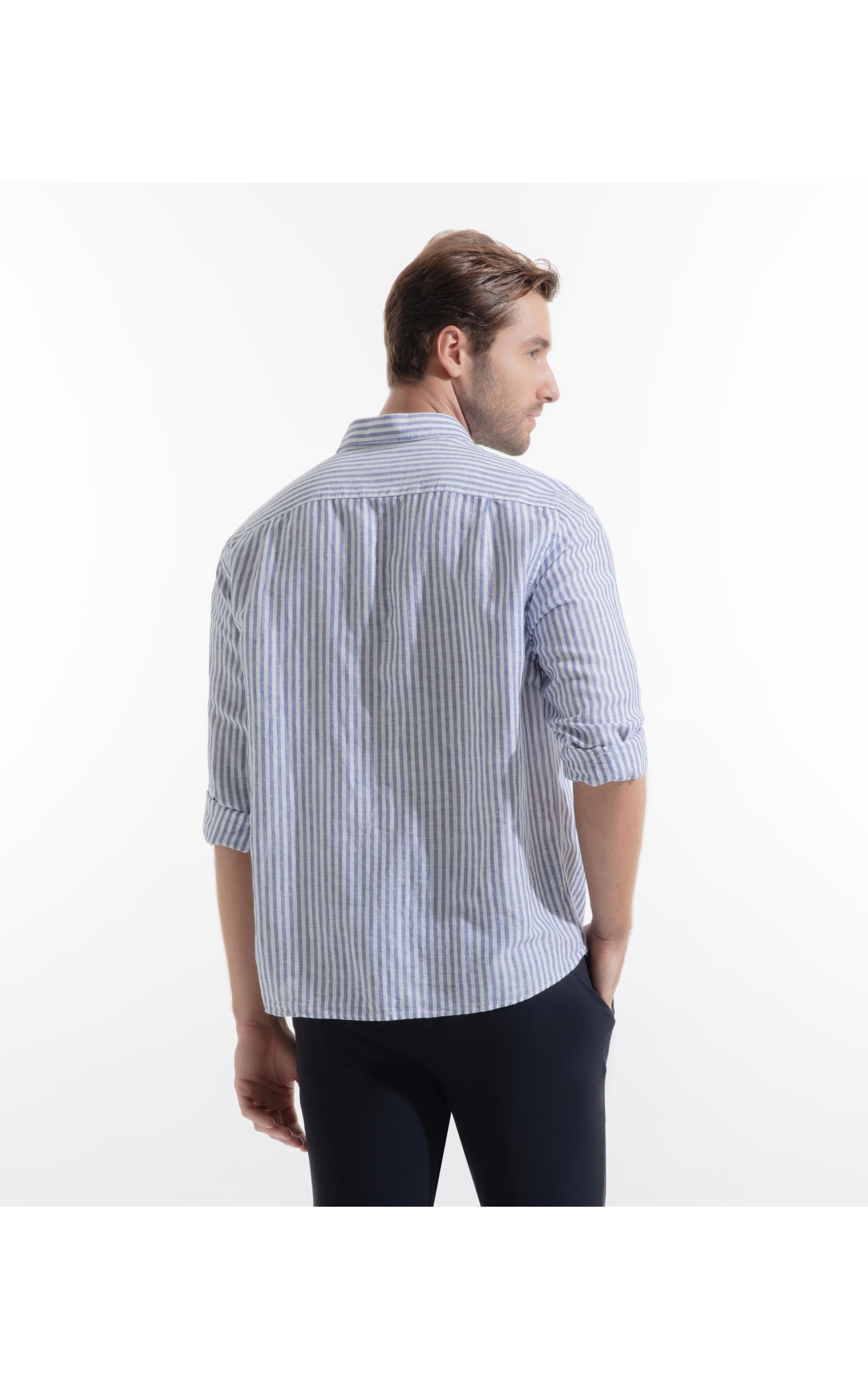 Camisa Linho Irish Azul Bic