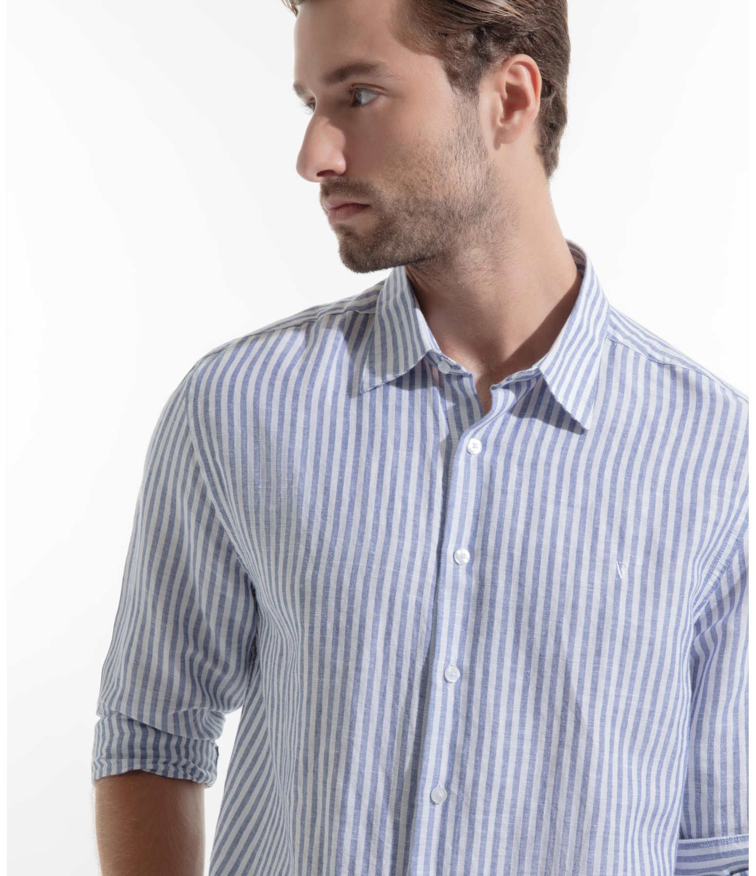 Camisa Linho Irish Azul Bic