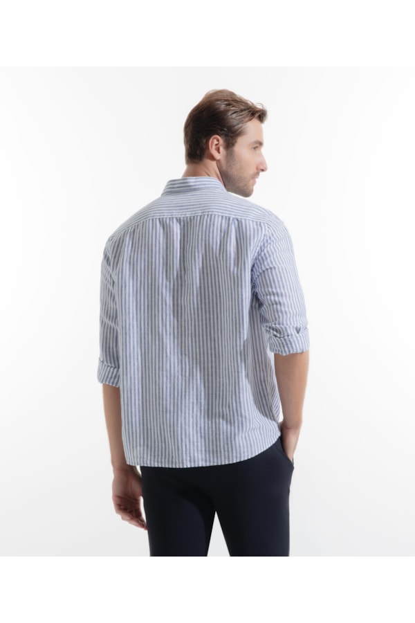Camisa Linho Irish Azul Bic