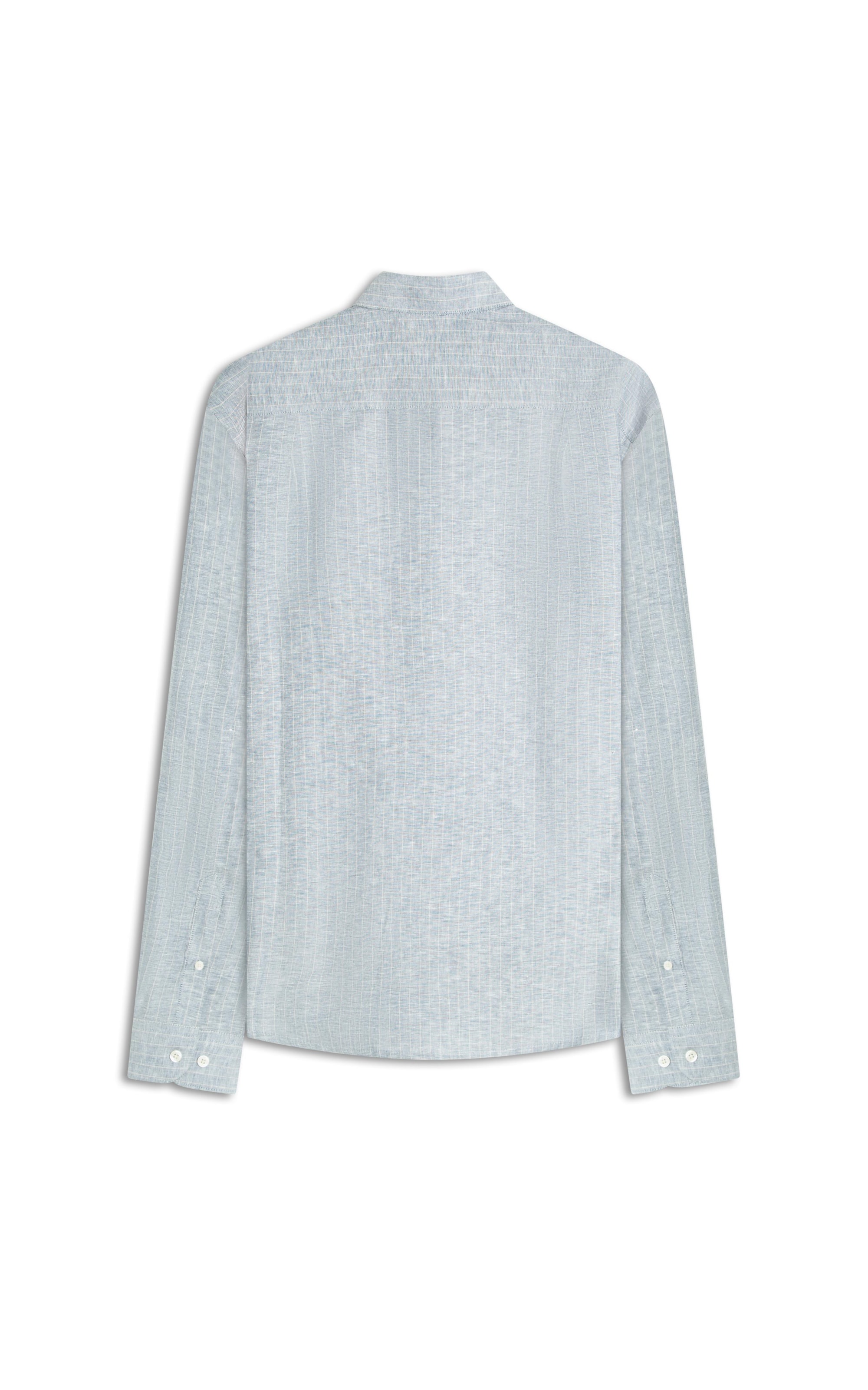 Camisa Linho Listra Pontilhada Classic Shangai Azul Bic