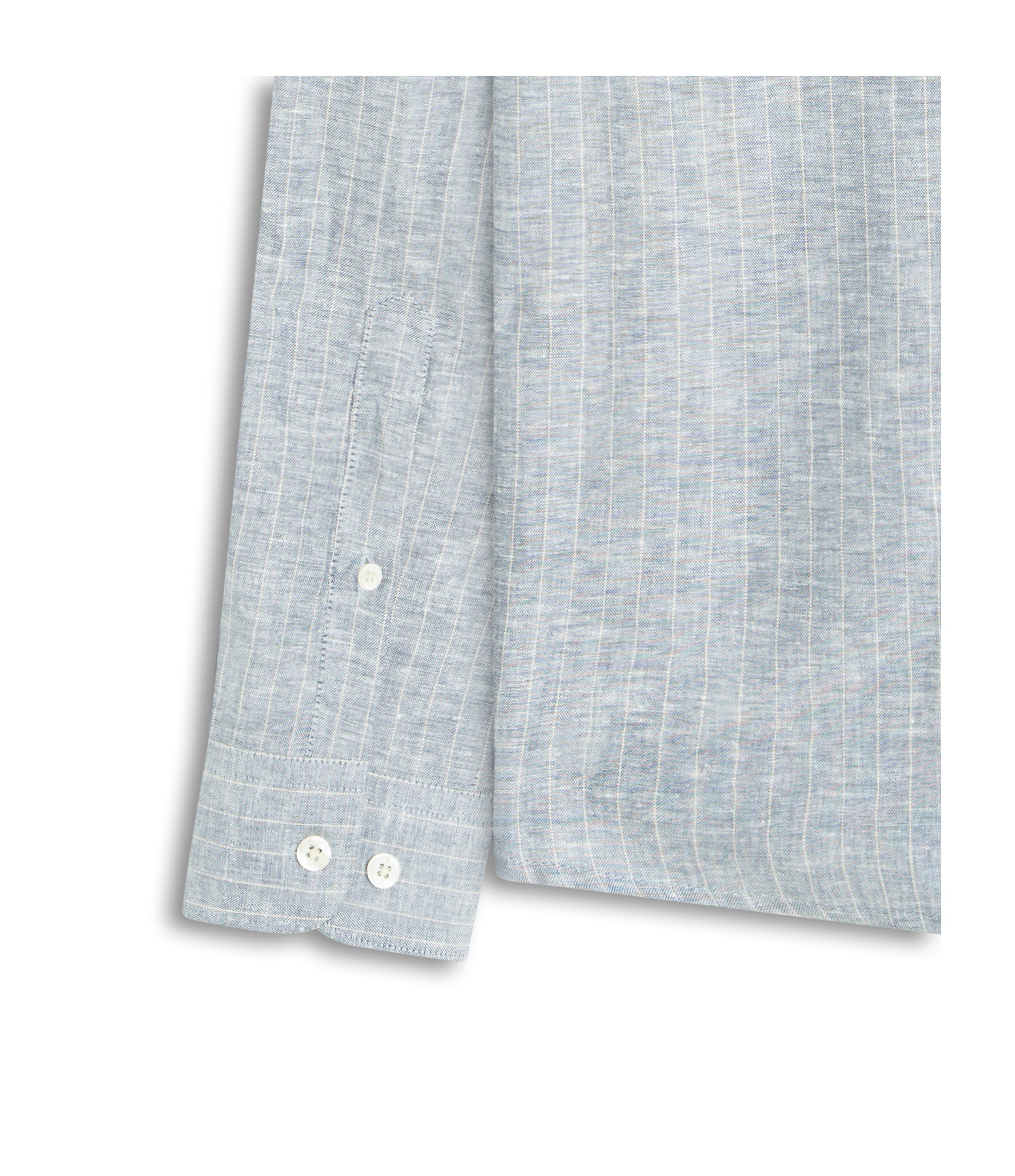 Camisa Linho Listra Pontilhada Classic Shangai Azul Bic