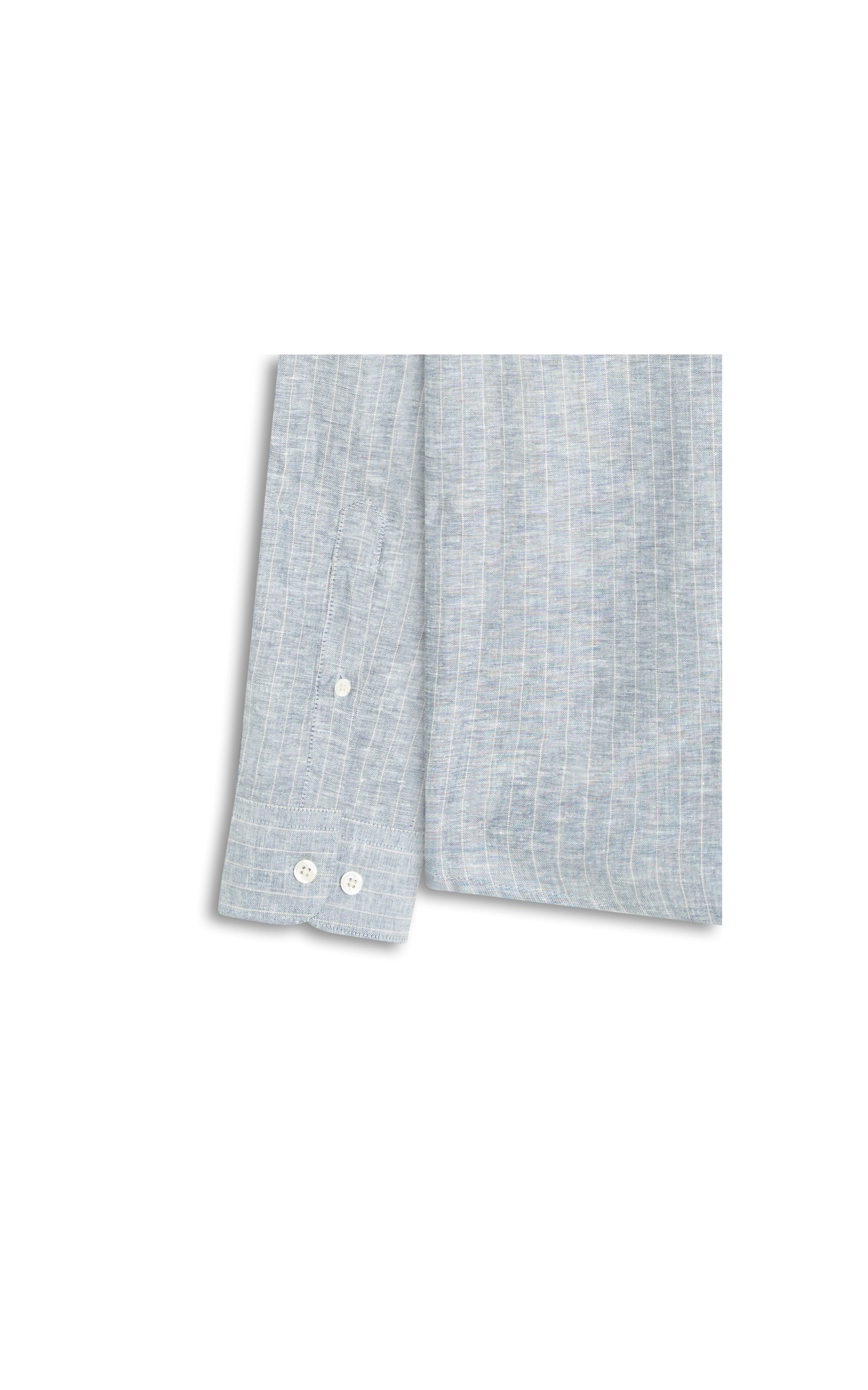 Camisa Linho Listra Pontilhada Classic Shangai Azul Bic