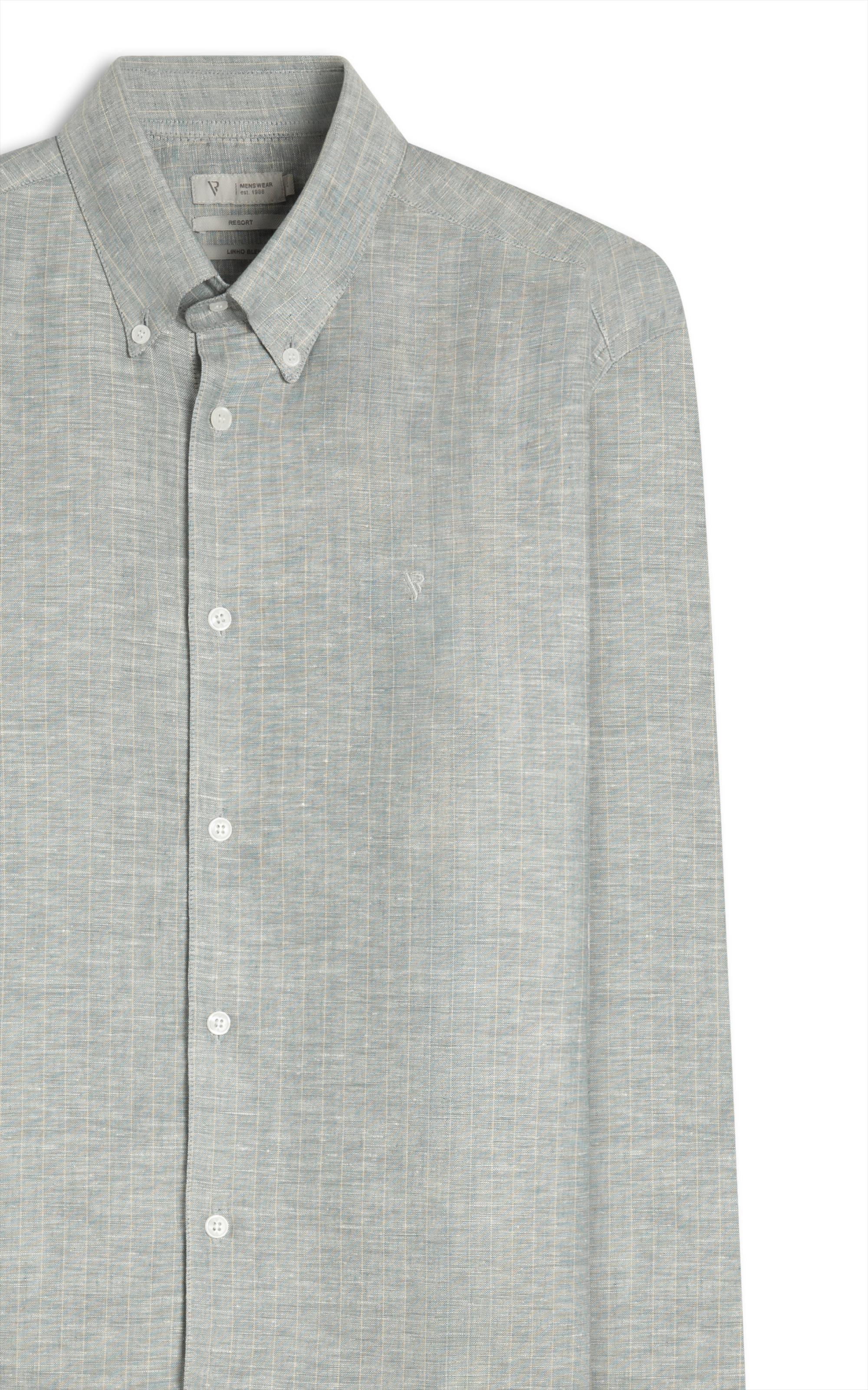 Camisa Linho Listrado Mark Classic Bd Marinho