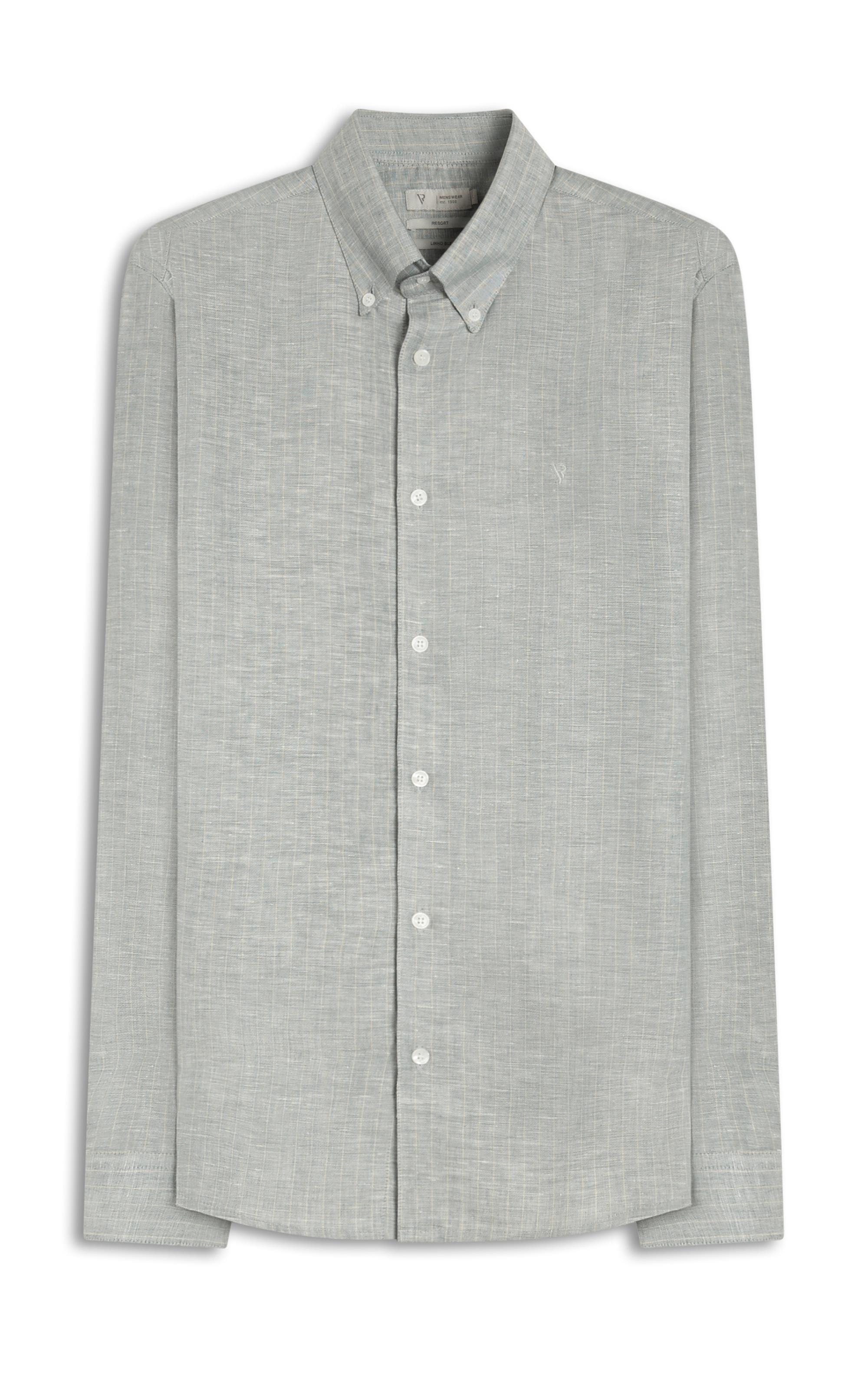 Camisa Linho Listrado Mark Classic Bd Marinho