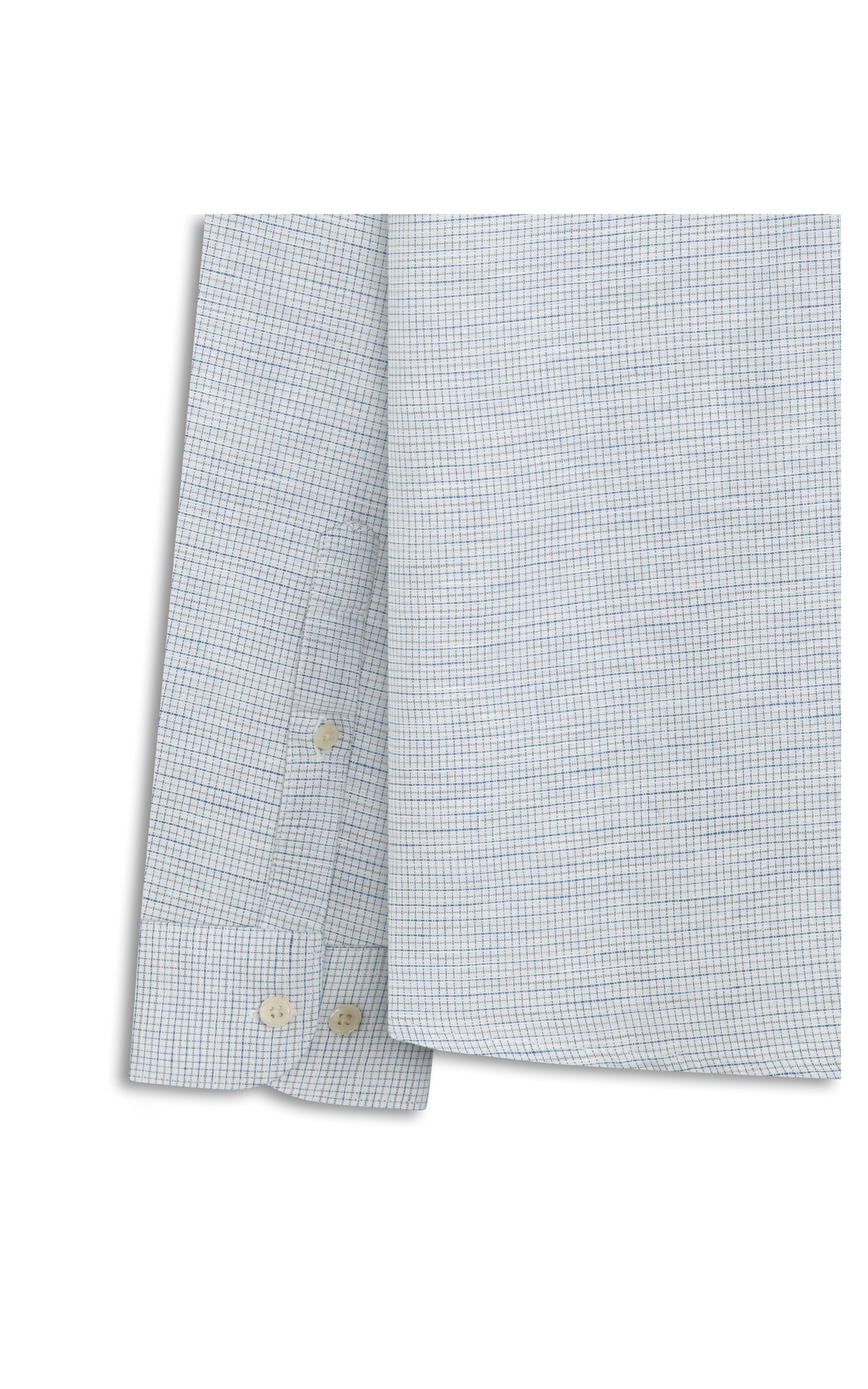 Camisa Linho Mini Chess Azul Claro