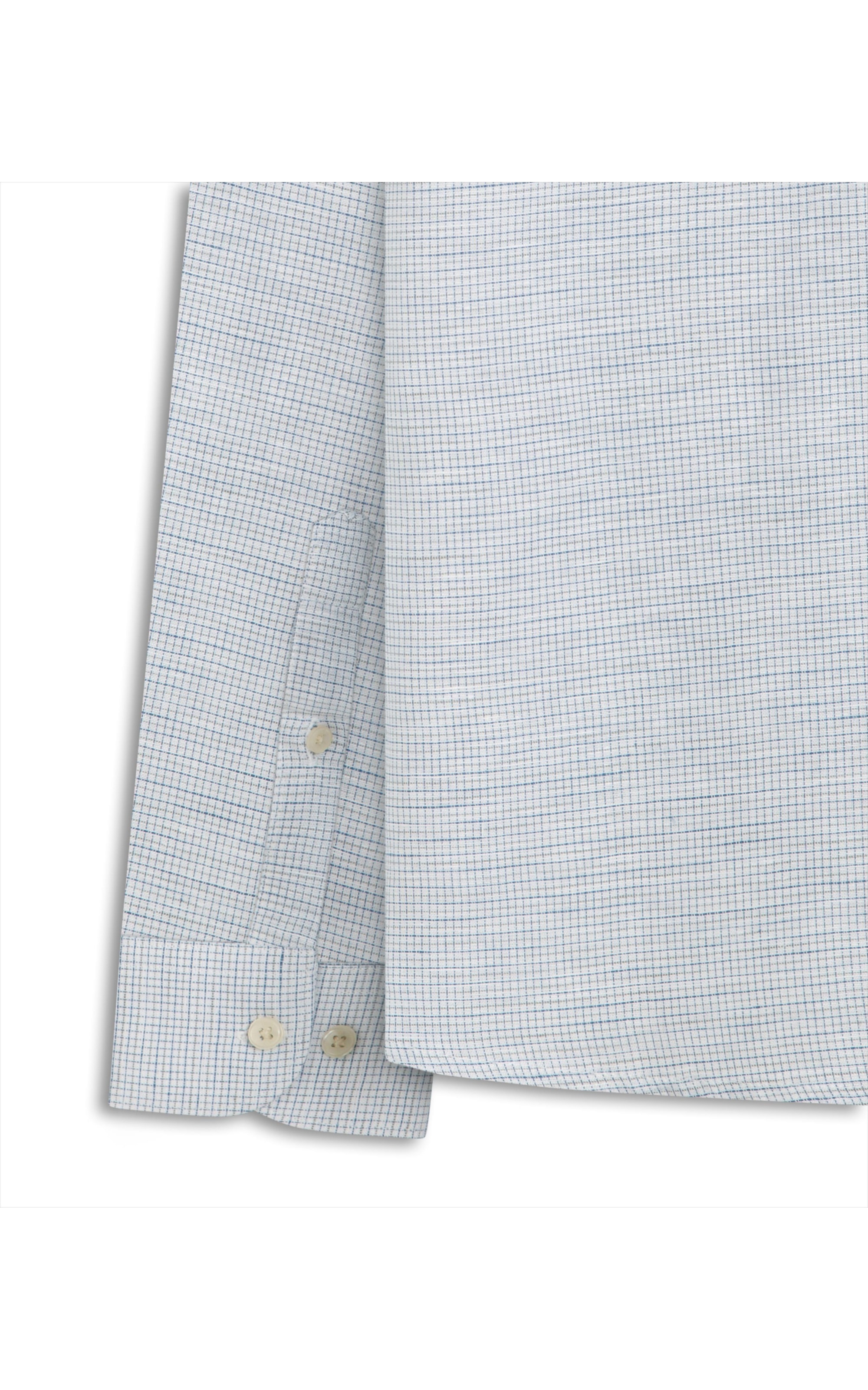 Camisa Linho Mini Chess Azul Claro
