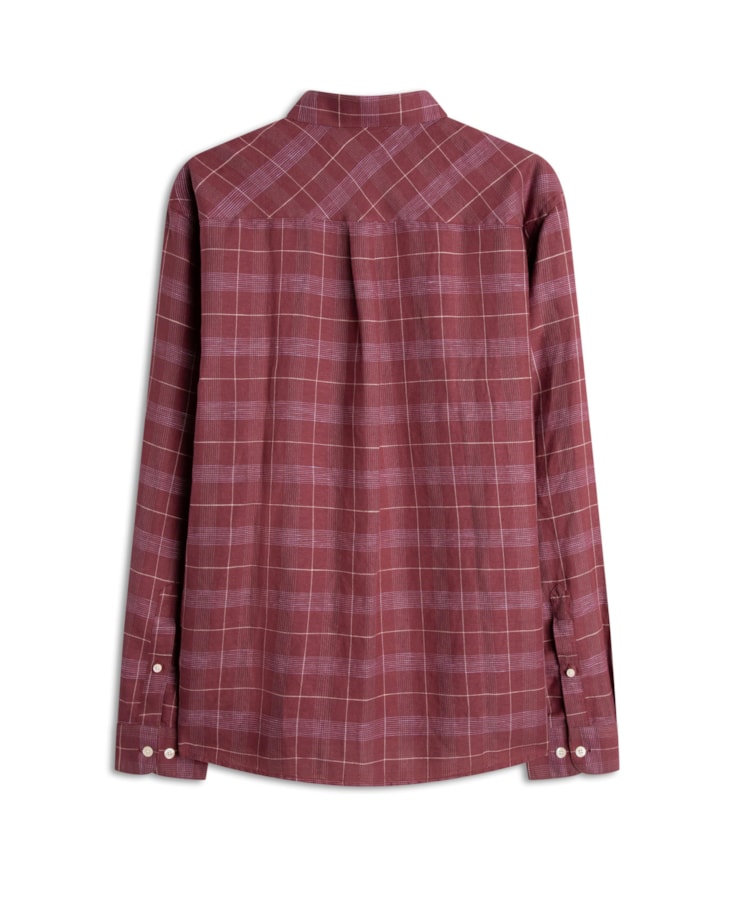 Camisa Linho Oliena Dark Wine