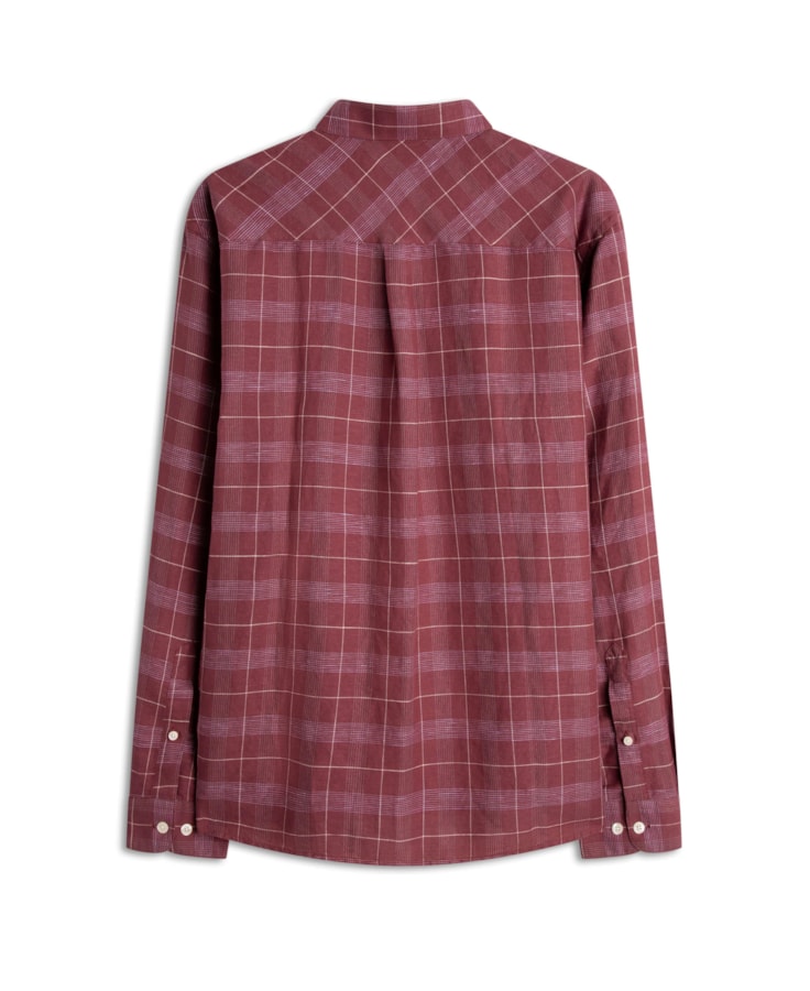 Camisa Linho Oliena Dark Wine