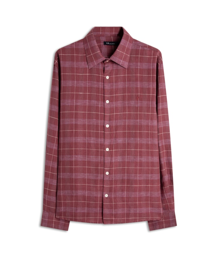 Camisa Linho Oliena Dark Wine