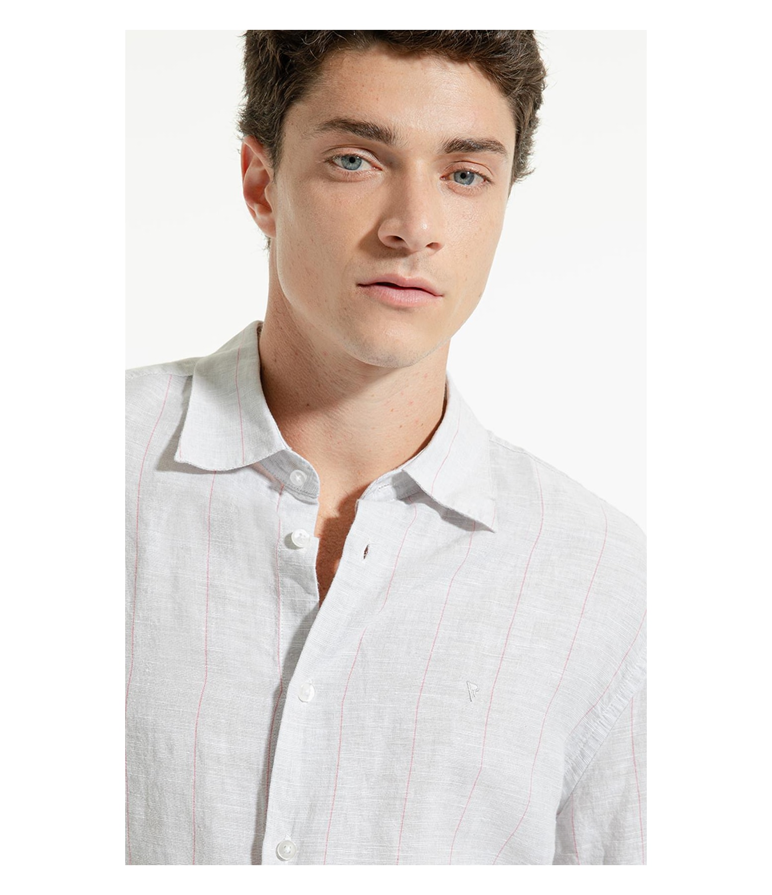 Camisa Linho Palm Cinza Claro